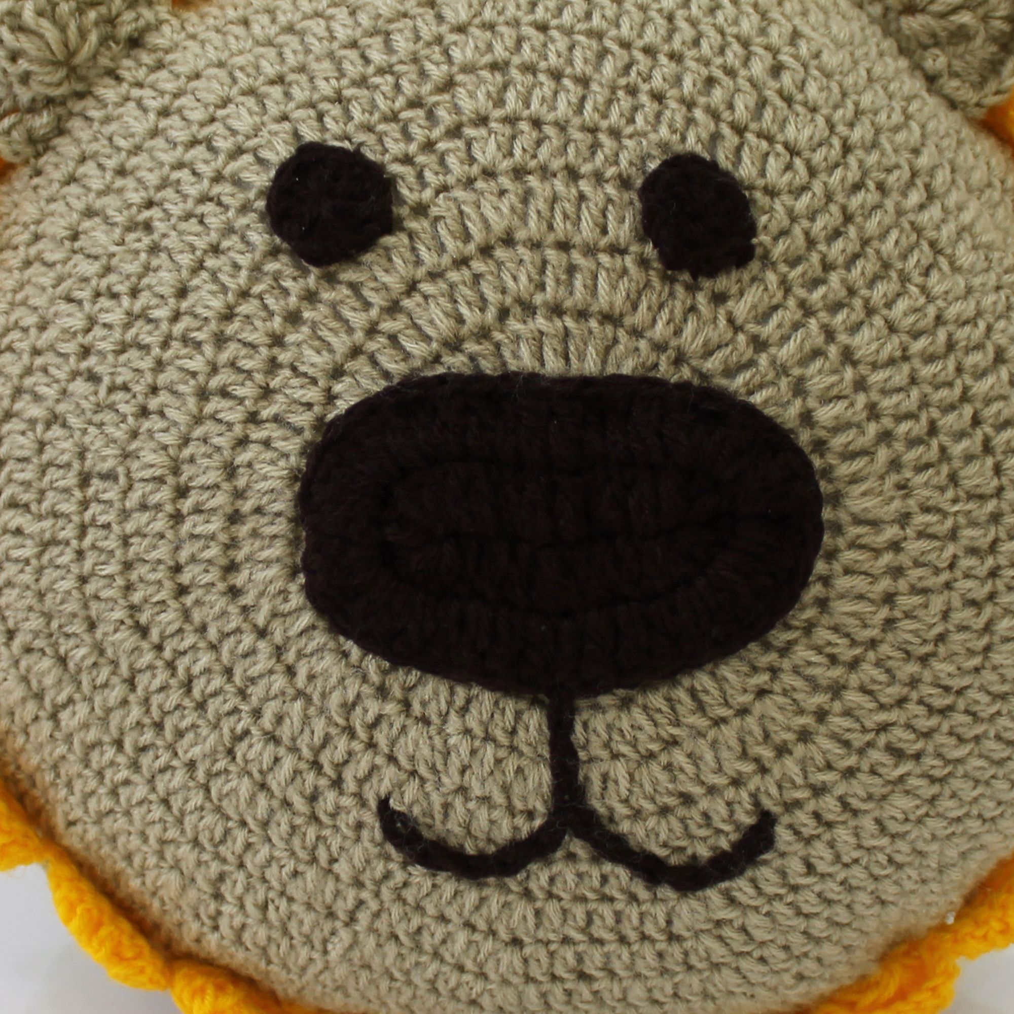 Handmade Lion Face Cuddle Cushion For Children - Beige