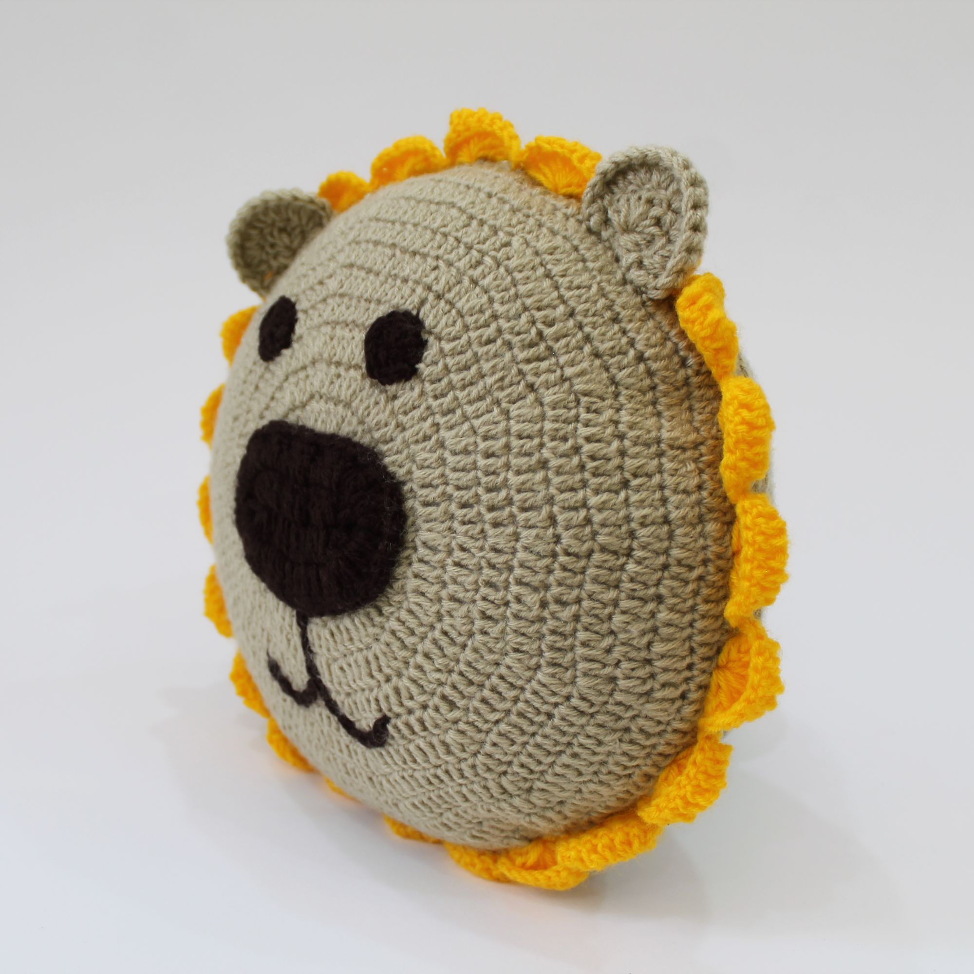 Handmade Lion Face Cuddle Cushion For Children - Beige