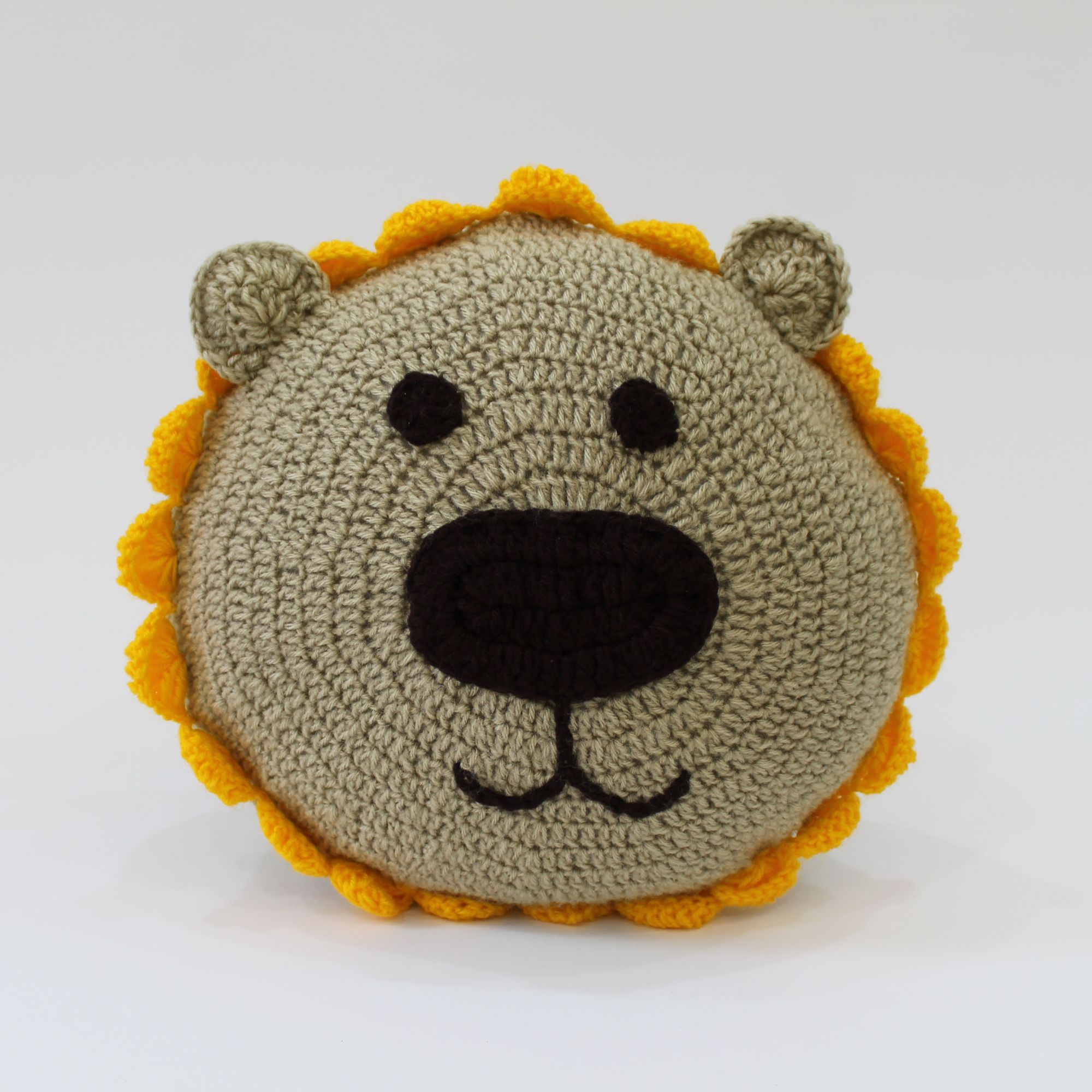 Handmade Lion Face Cuddle Cushion For Children - Beige