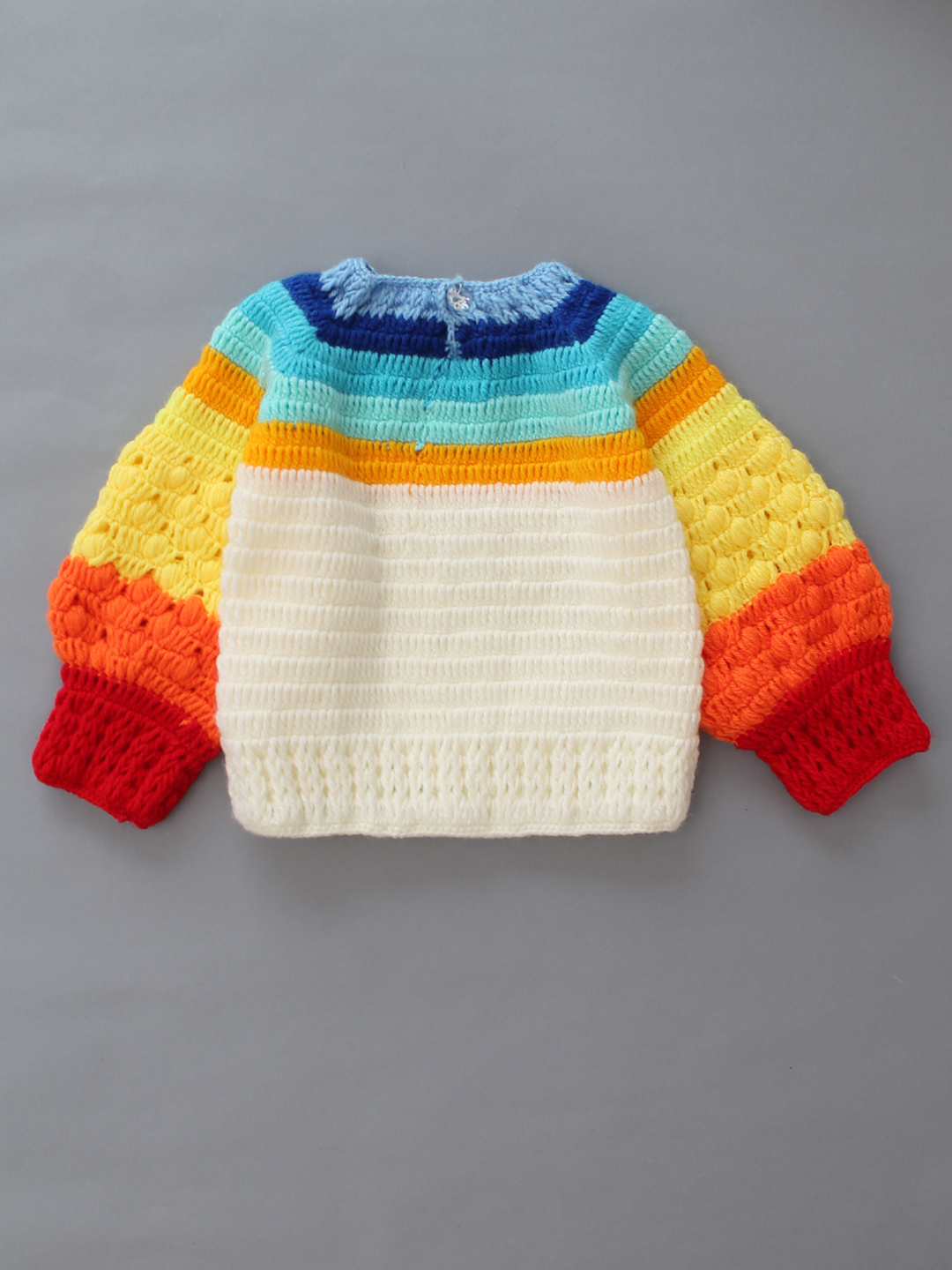 Handmade Pop Corn Stitch Colourful Sweater for Kids - Multi
