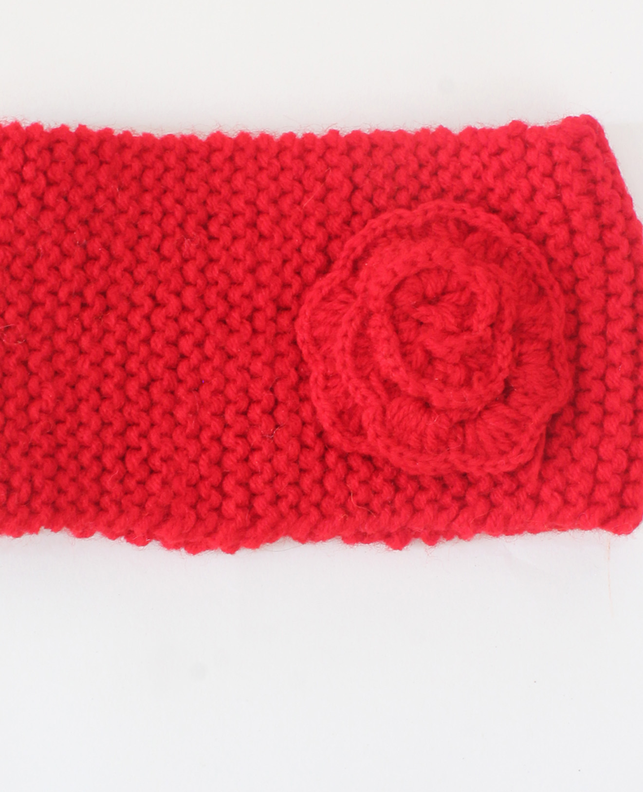 Woonie Handmade Flower Patch Ear Warmer - Red