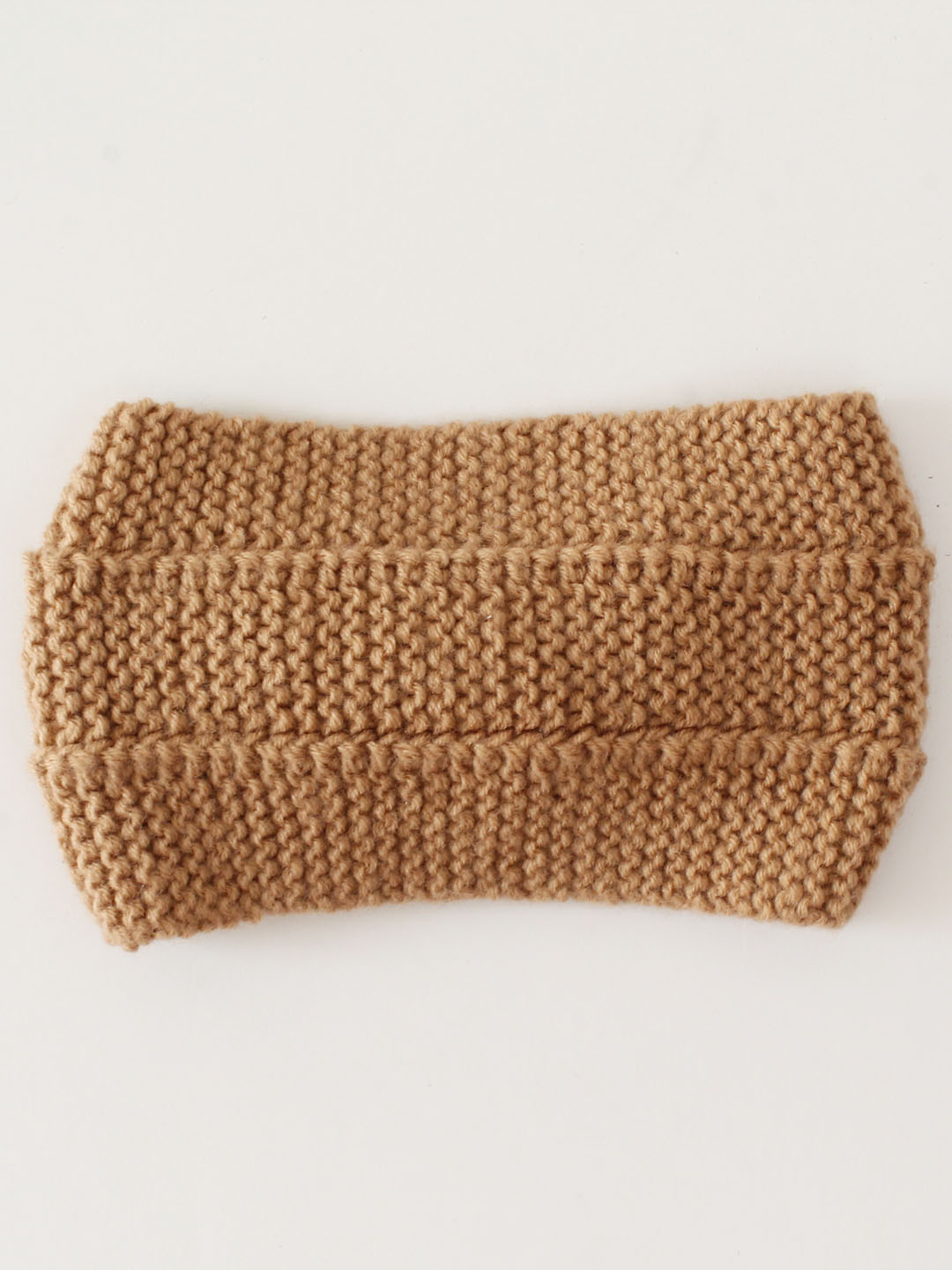 Velvery Handmade Knitted Women Self Design Headband With Bow-Beige