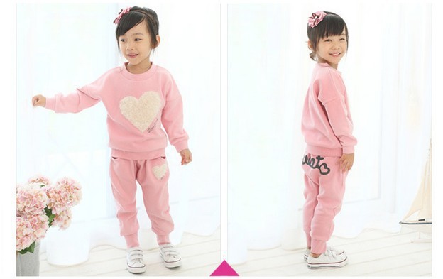 Heart Pattern Pink Track Suit