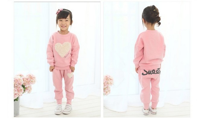 Heart Pattern Pink Track Suit