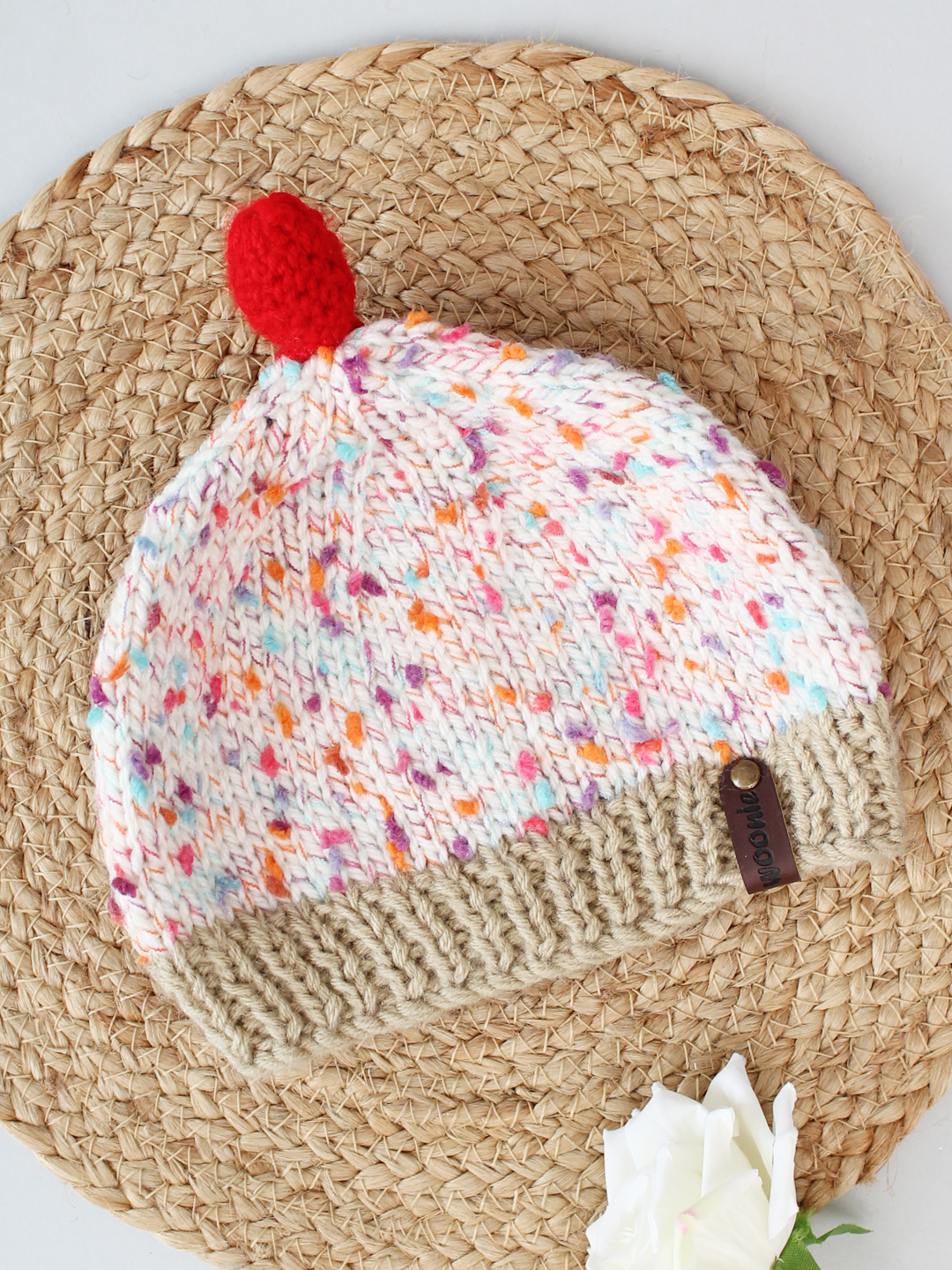 Ice Cream Beanie with Cherry on Top for Kids - Multi
