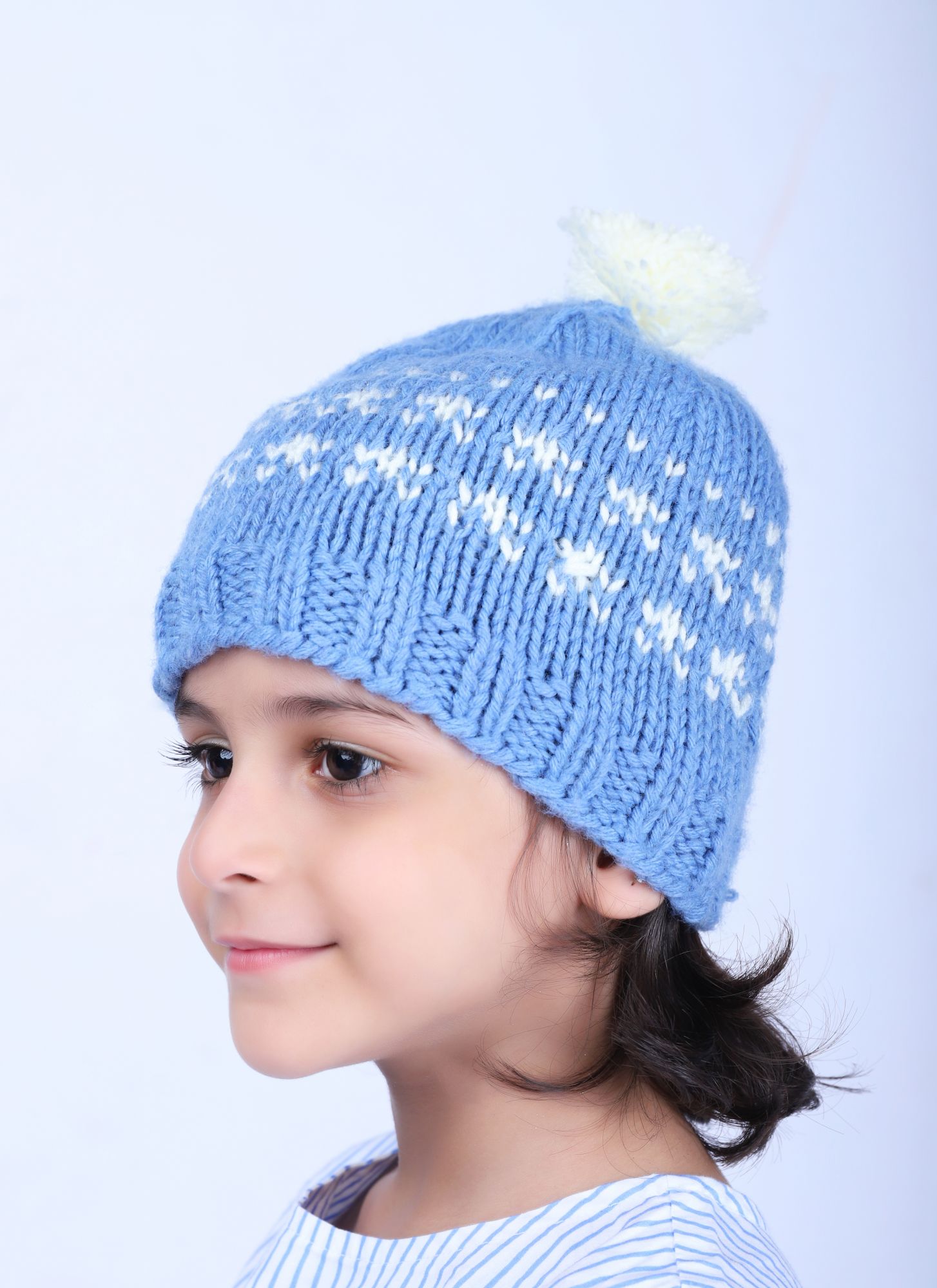 Woonie Knitted Handmade Cap - Blue