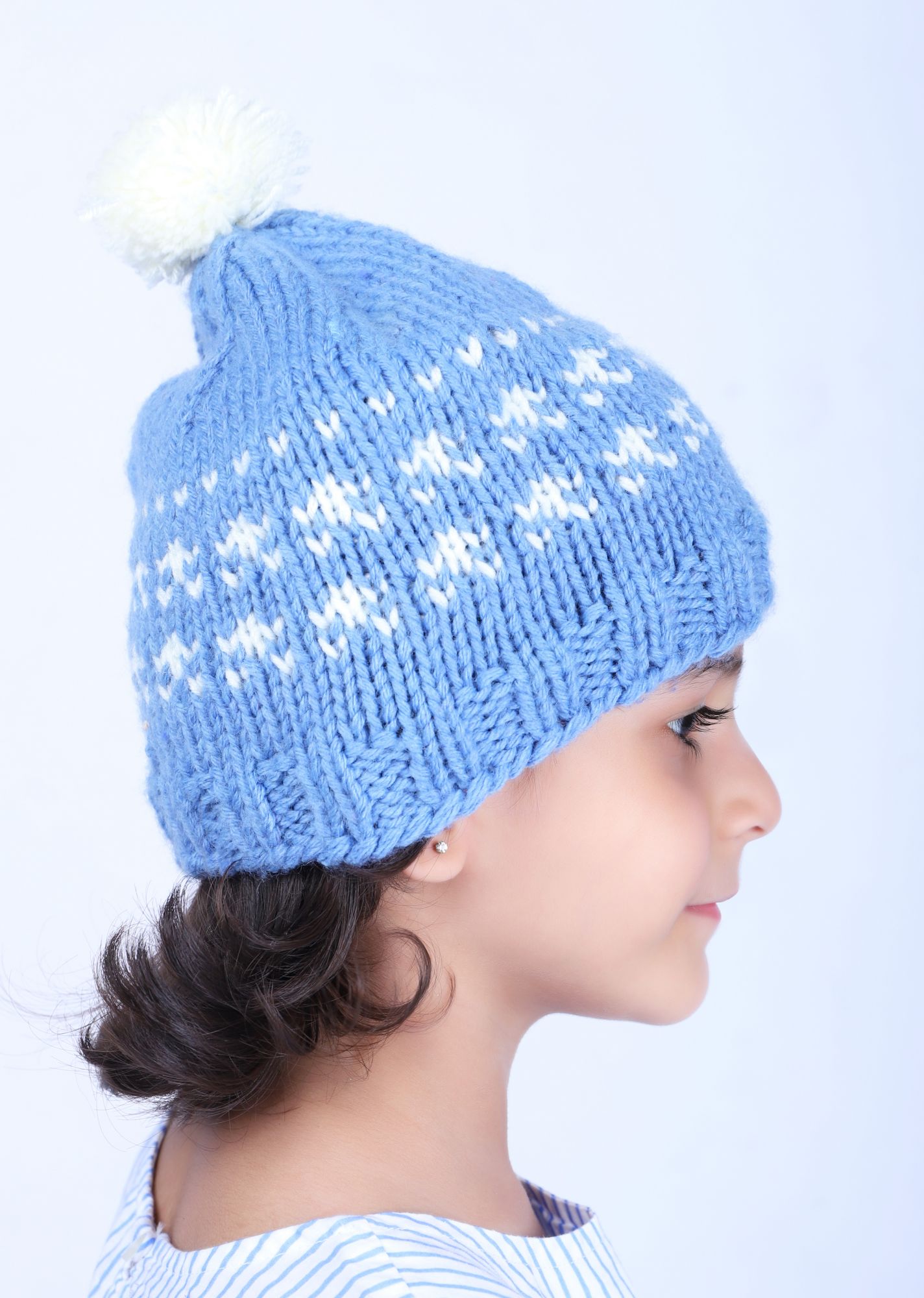 Woonie Knitted Handmade Cap - Blue