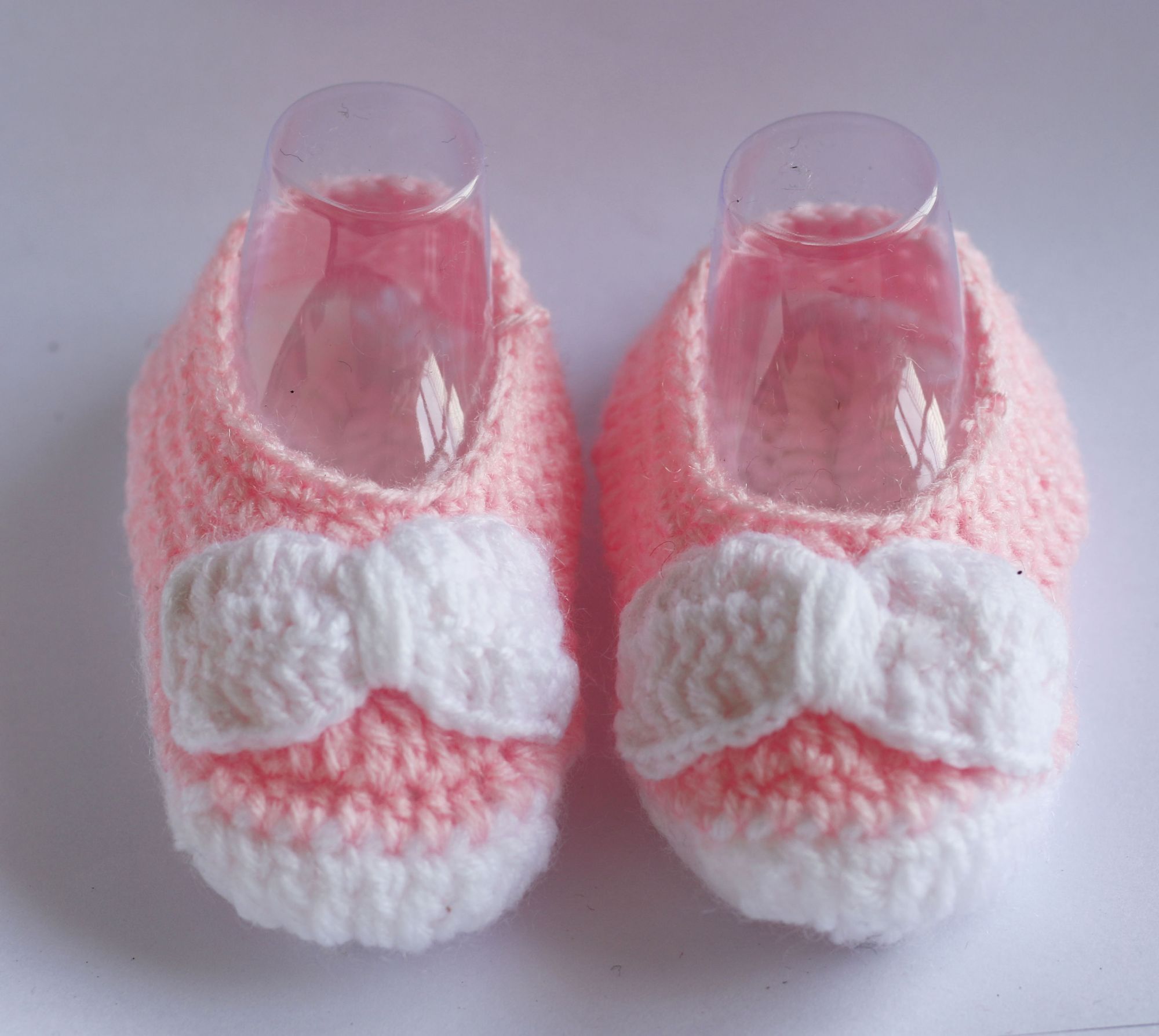 Woonie Handmade Pink Bow Booties