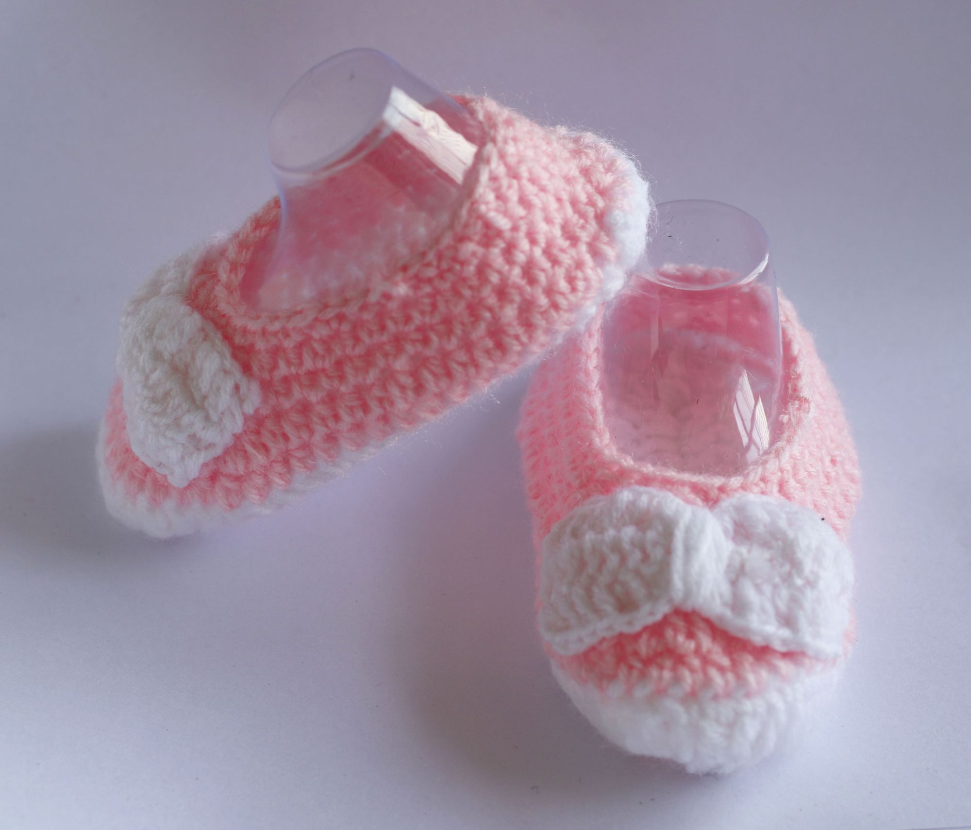 Woonie Handmade Pink Bow Booties