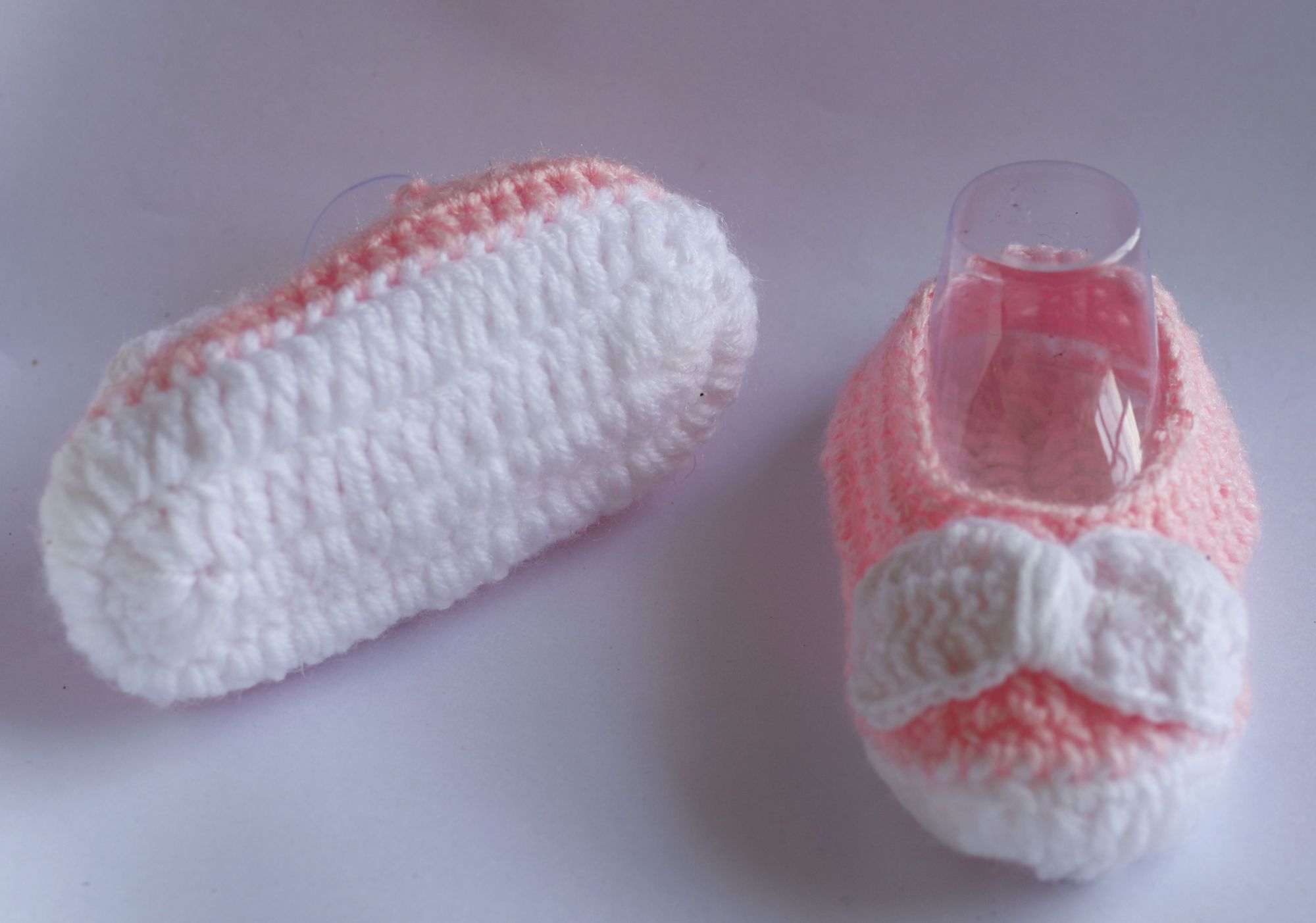 Woonie Handmade Pink Bow Booties