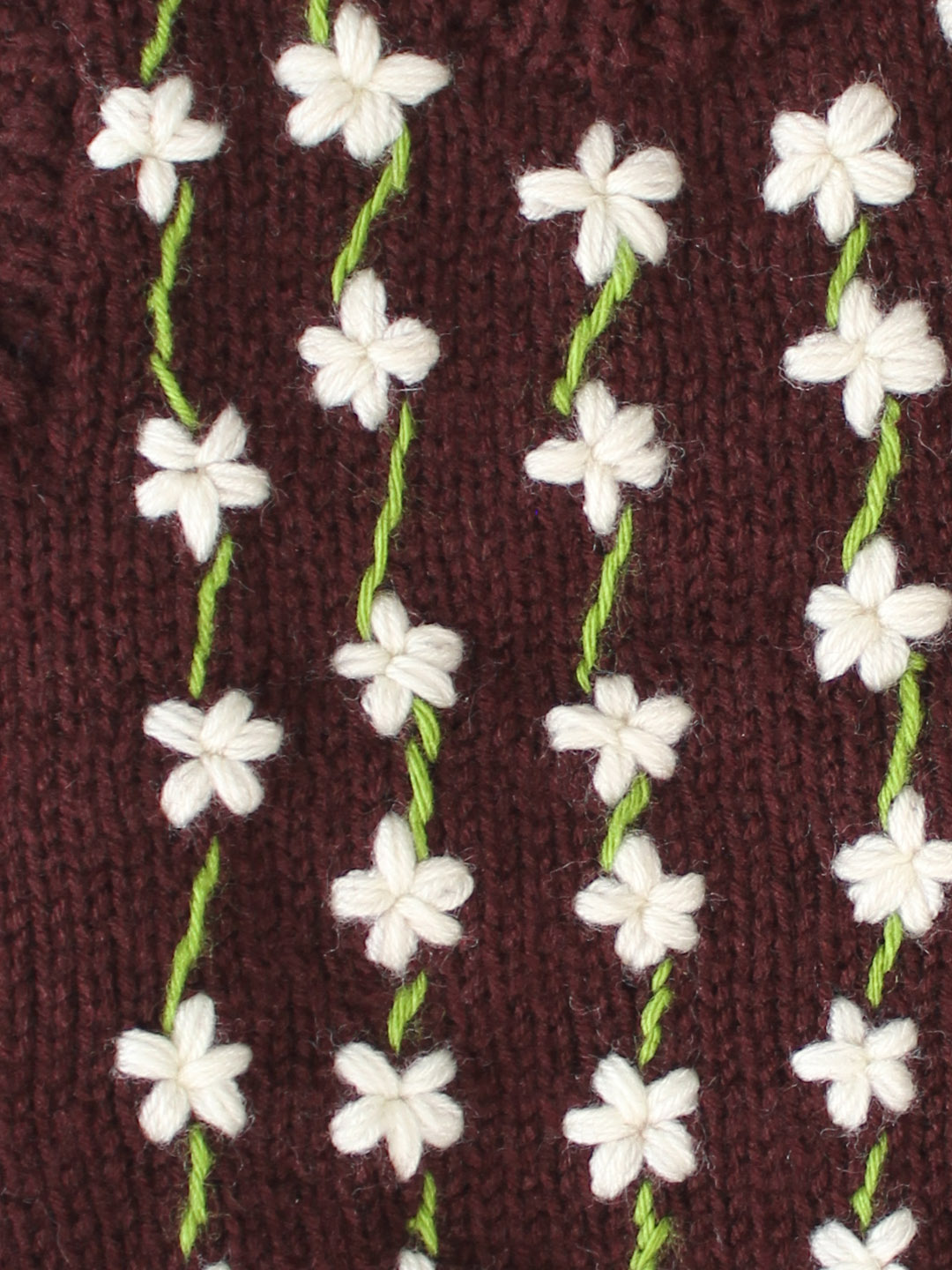 Infants Handknitted Embroidered Sweater - Brown