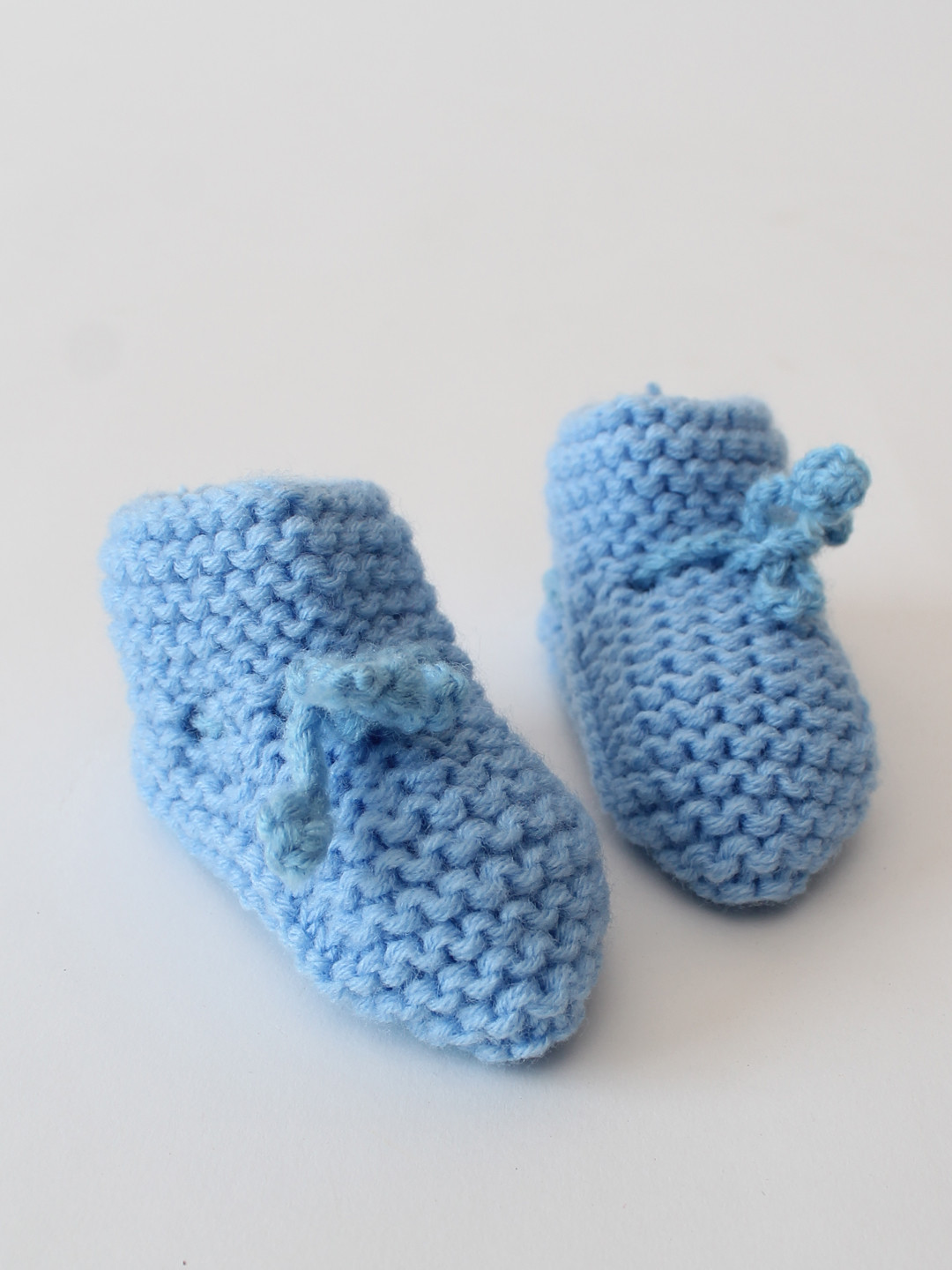 Infants Hooded Hand Knitted Jumpsuit with Booties - Sky Blue