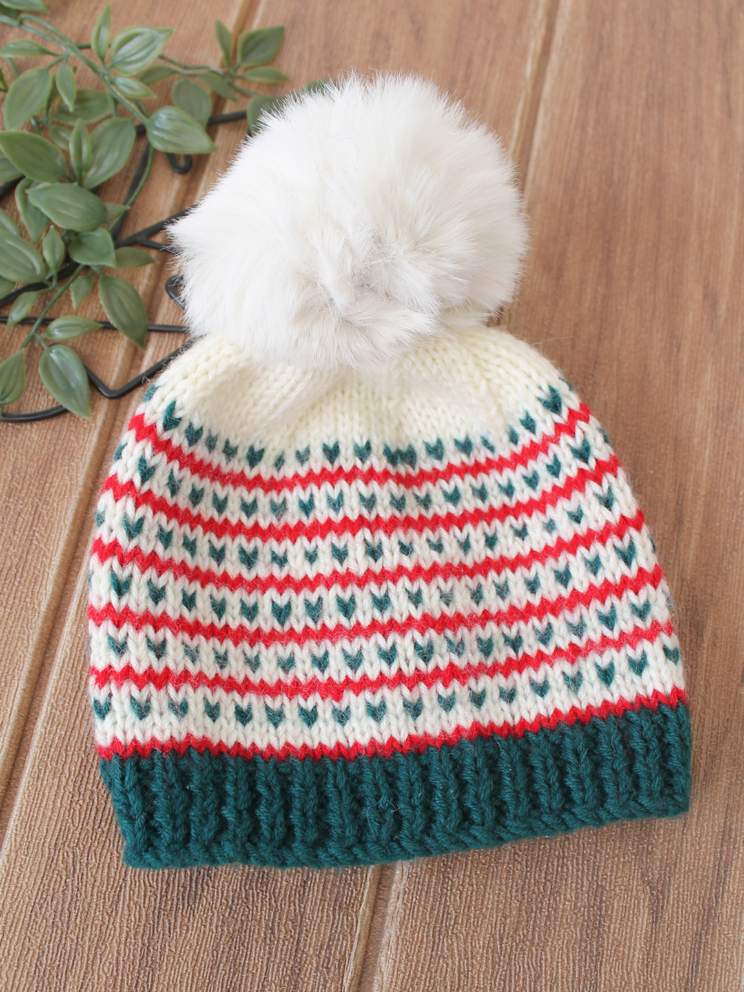 Woonie Handknitted Fair Isle Design Cap - Multicolor