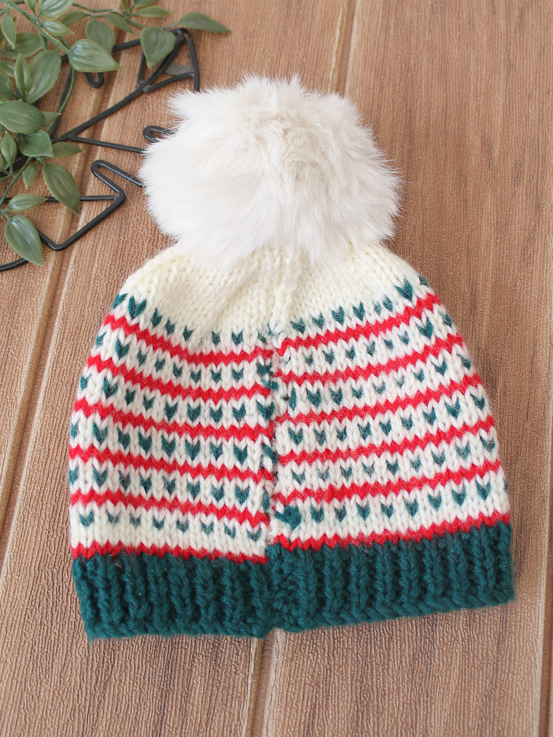 Woonie Handknitted Fair Isle Design Cap - Multicolor
