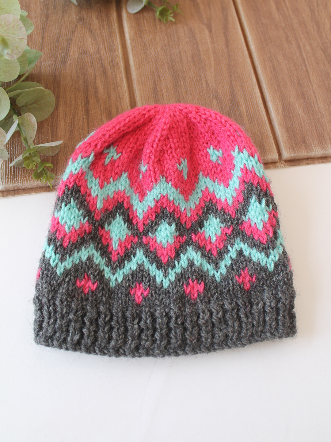 Woonie Handknitted Fair Isle Design Cap - Multicolor