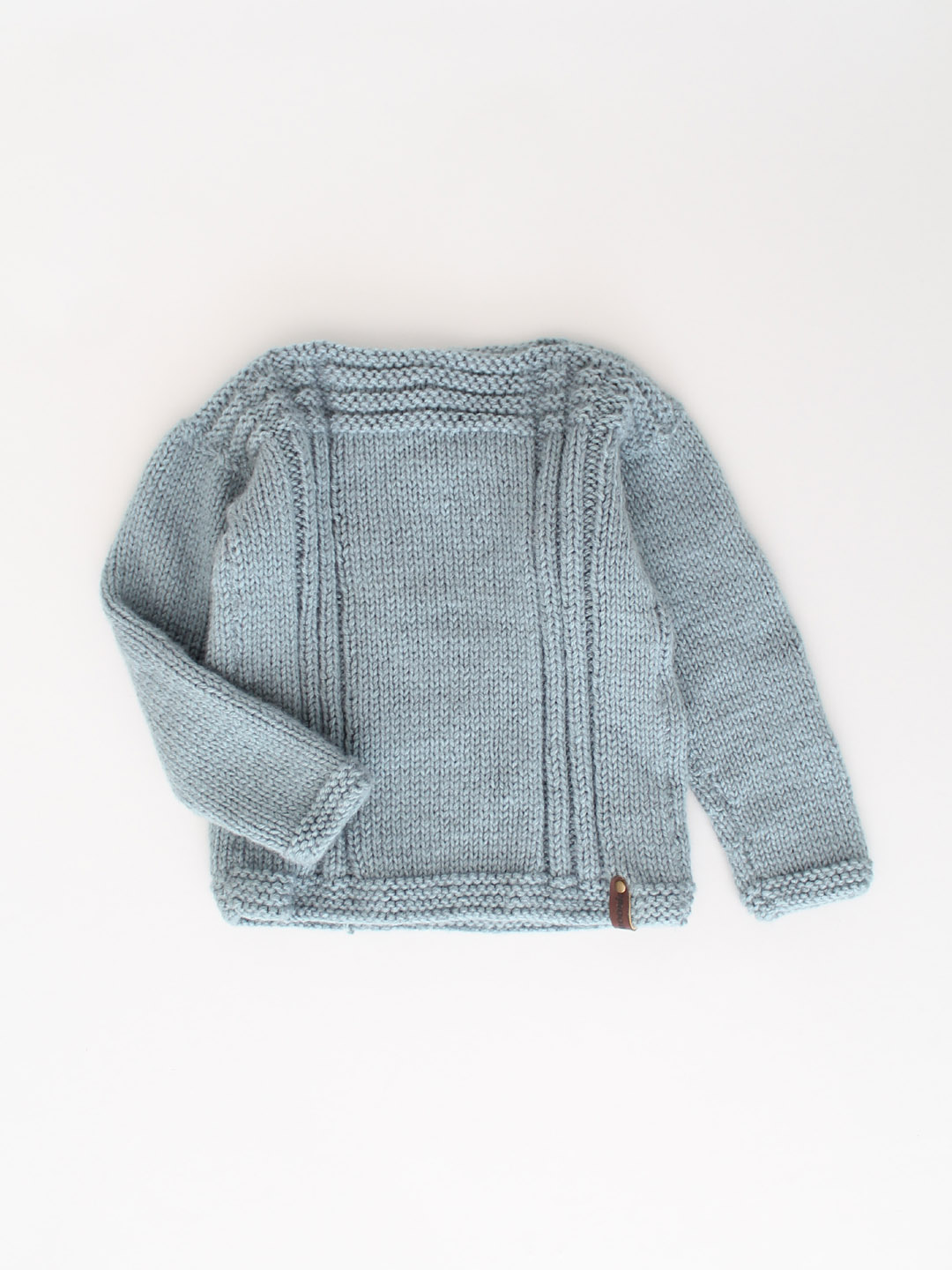 Knit & Purl Stitch Boat Neck Sweater - Grey
