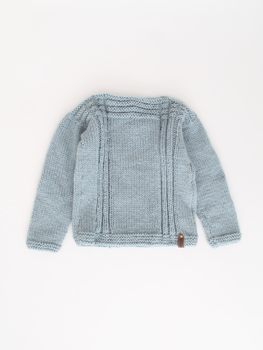 Knit & Purl Stitch Boat Neck Sweater - Grey