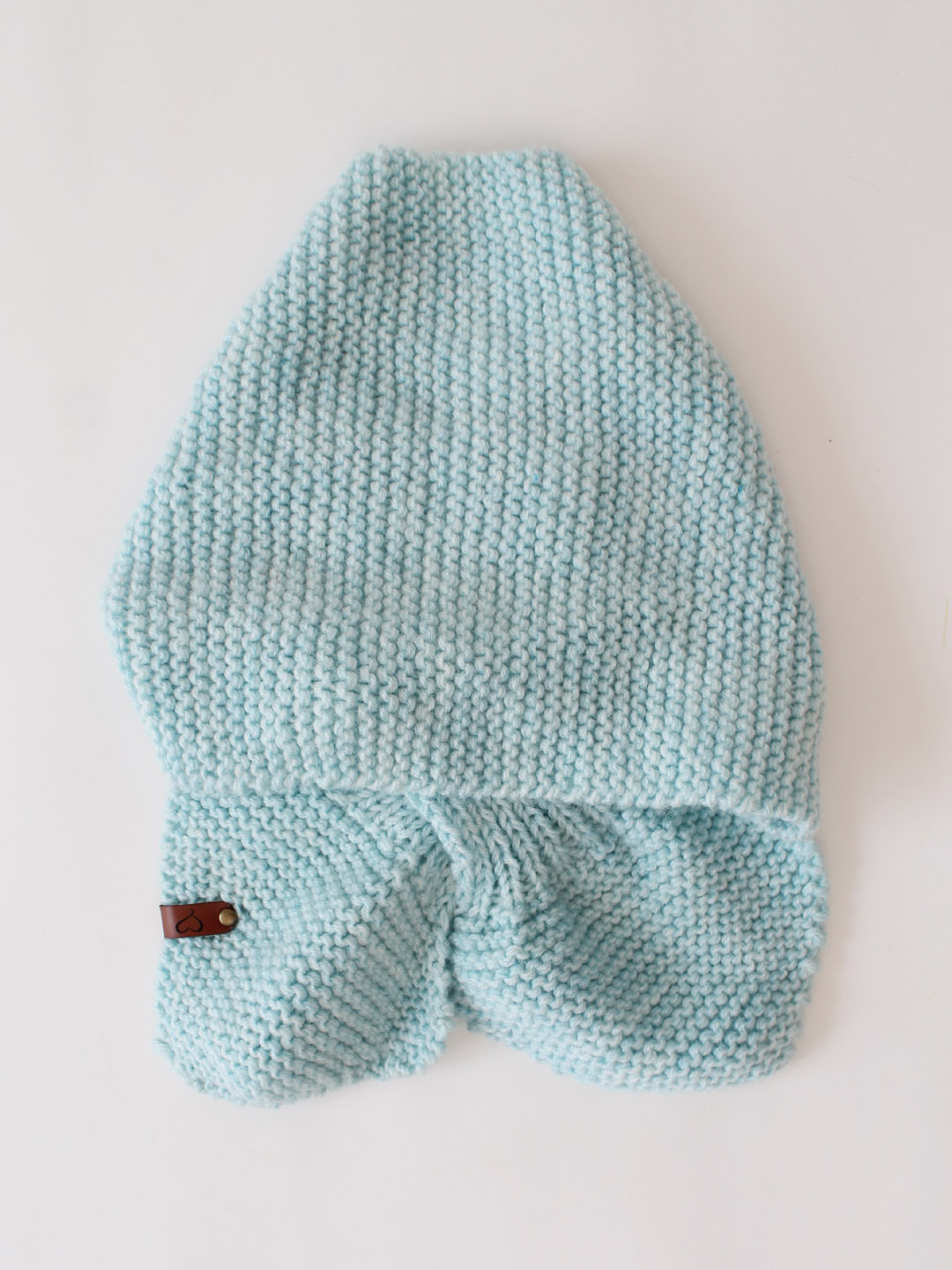 Knit Leaf Neck Warmer for Women - Sky Blue