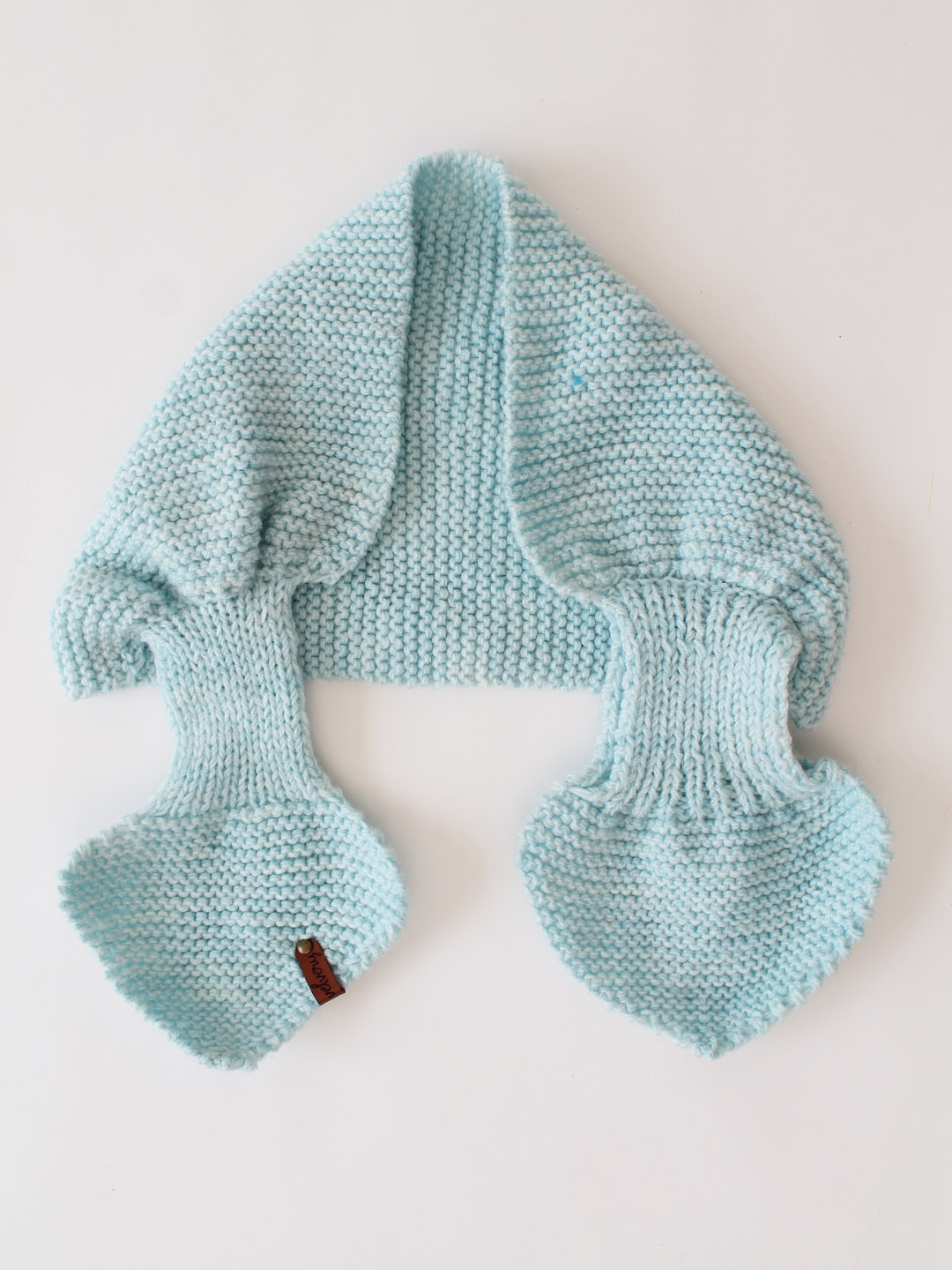Knit Leaf Neck Warmer for Women - Sky Blue