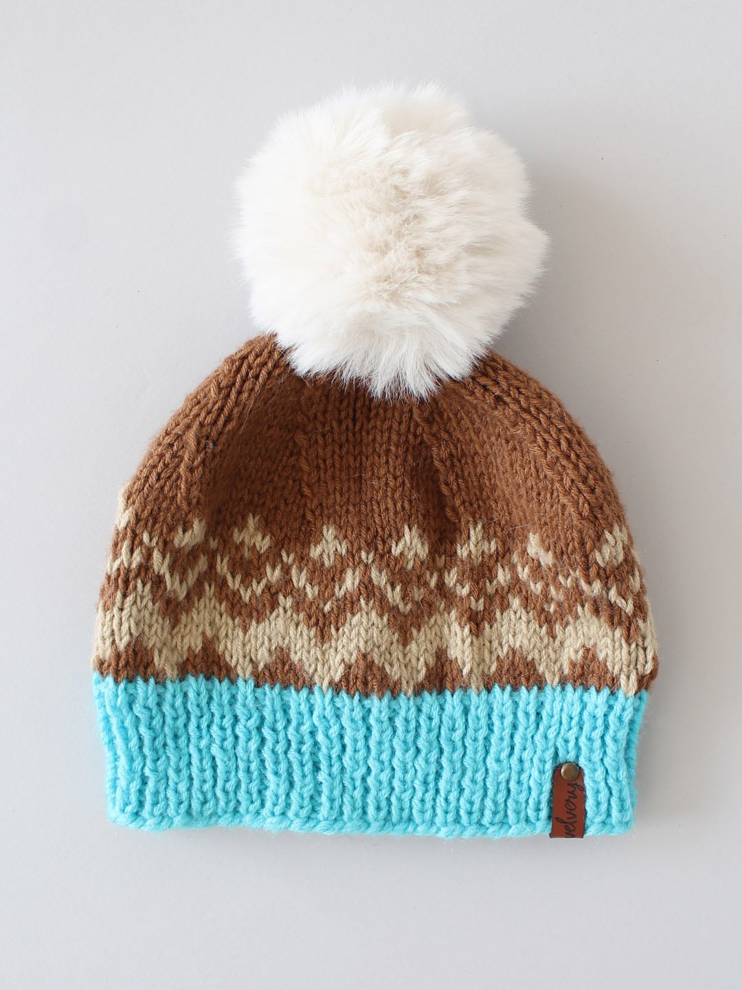 Fair Isle Womens Winter Hats - Beige