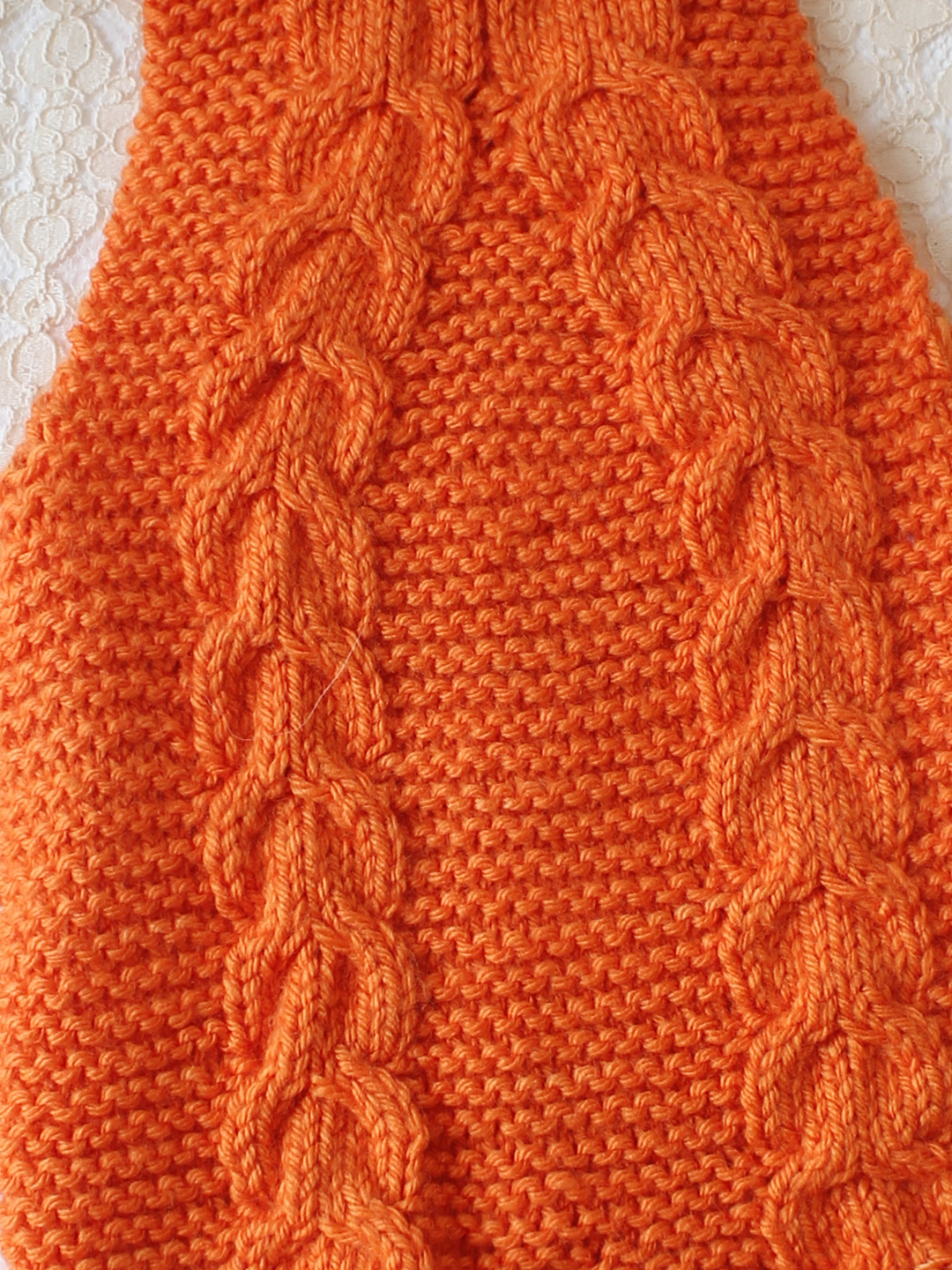 Woonie Handknitted Cable Knit Design Jumpsuit - Orange