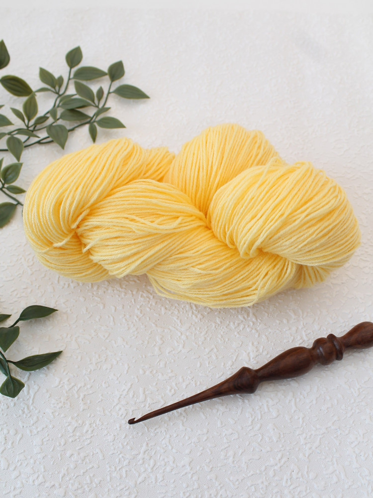 Image of Ganga Knitter Special 4 Ply Acrylic Yarn - Yellow - Shade 203