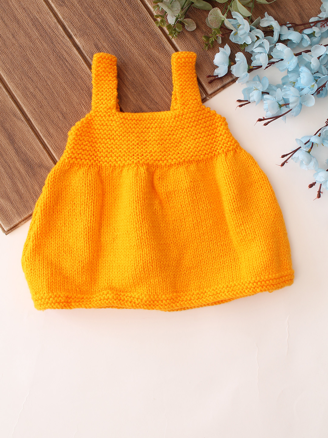 Woonie Handknitted Floral Embriodered Sweater - Yellow