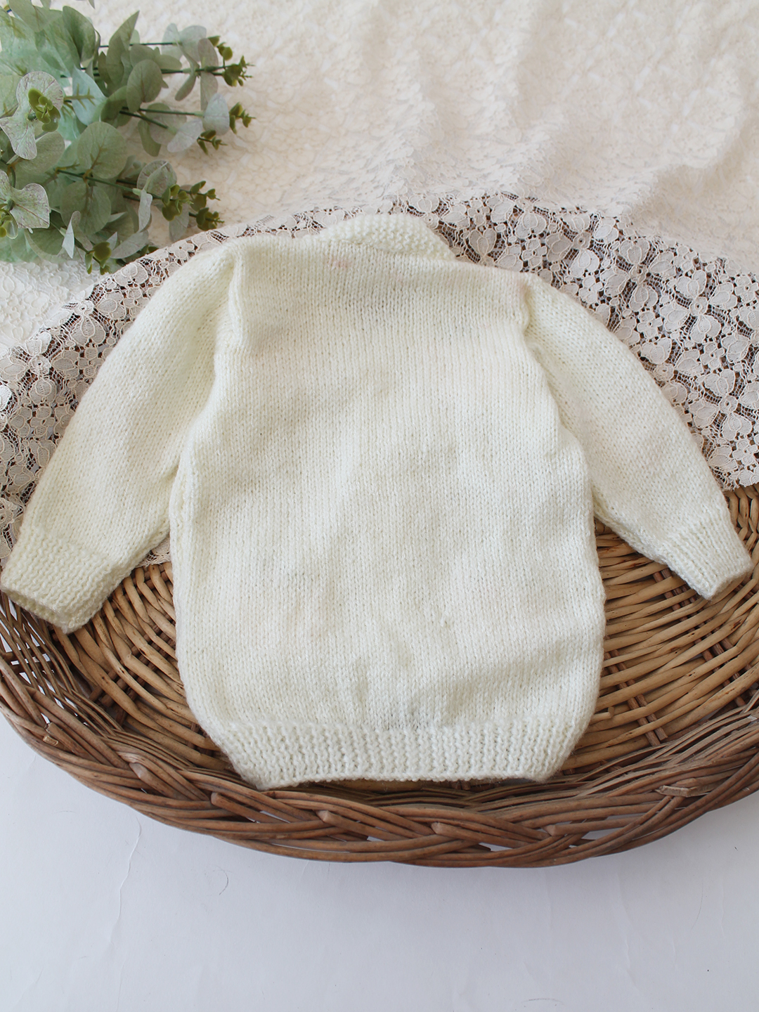 Woonie Handknitted Bow Detailed Sweater - Cream