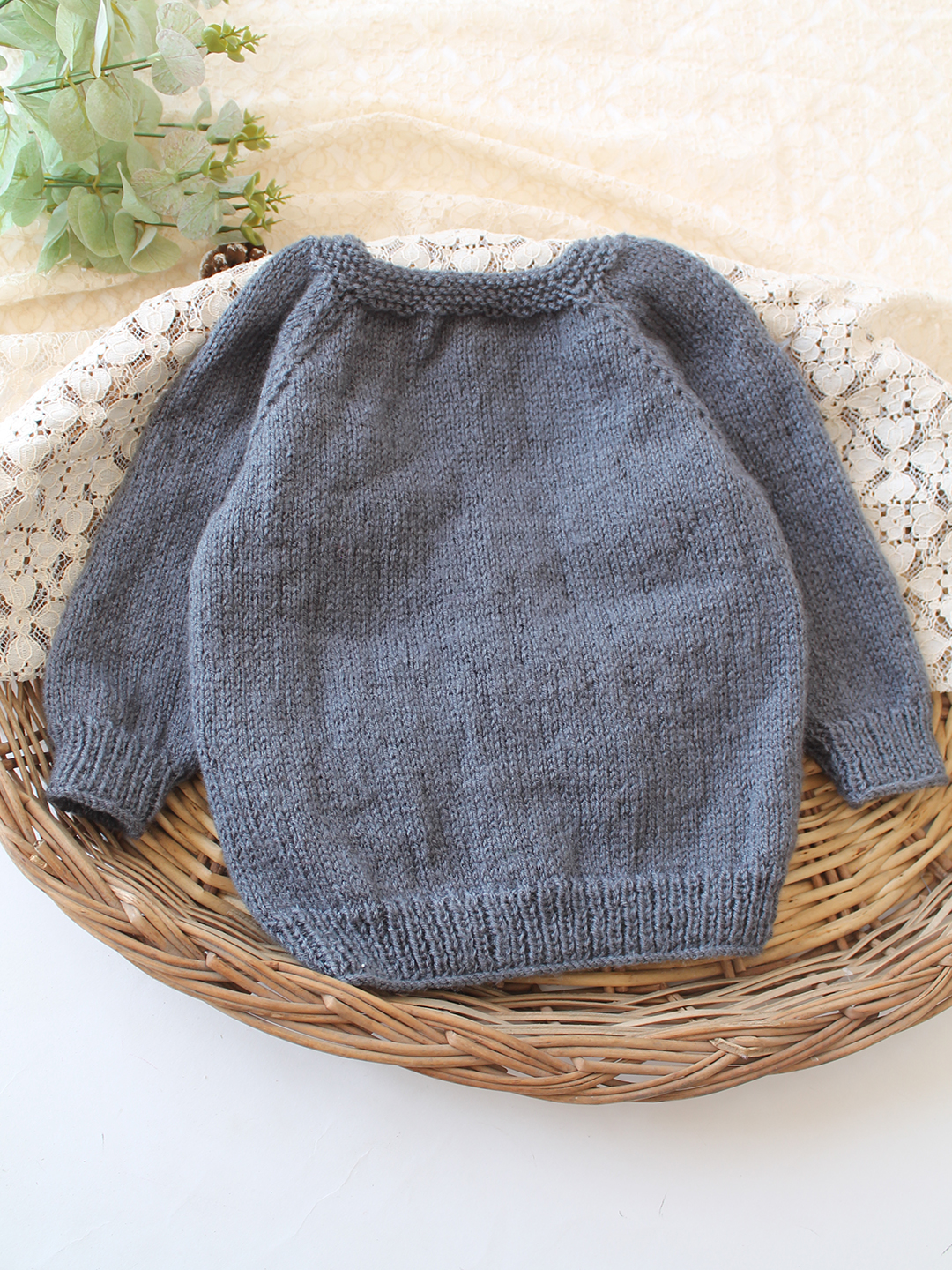Woonie Handknitted Bow Detailed Sweater - Dark Grey