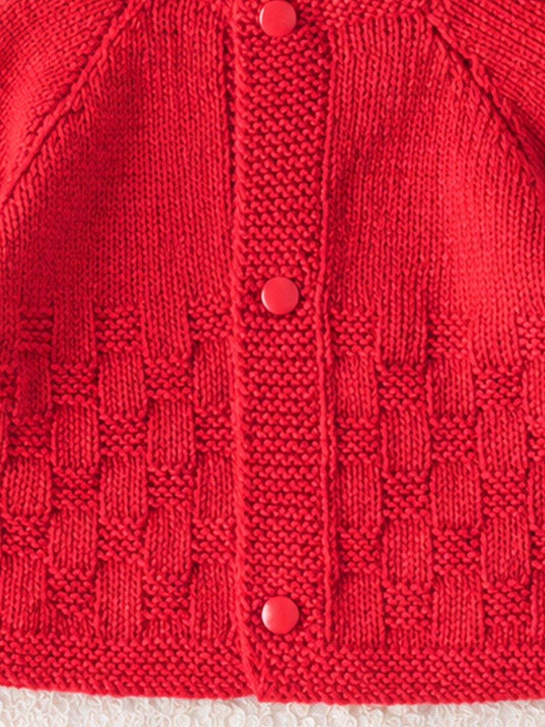Woonie Handknitted Self Design Sweater with Cap & Socks - Red
