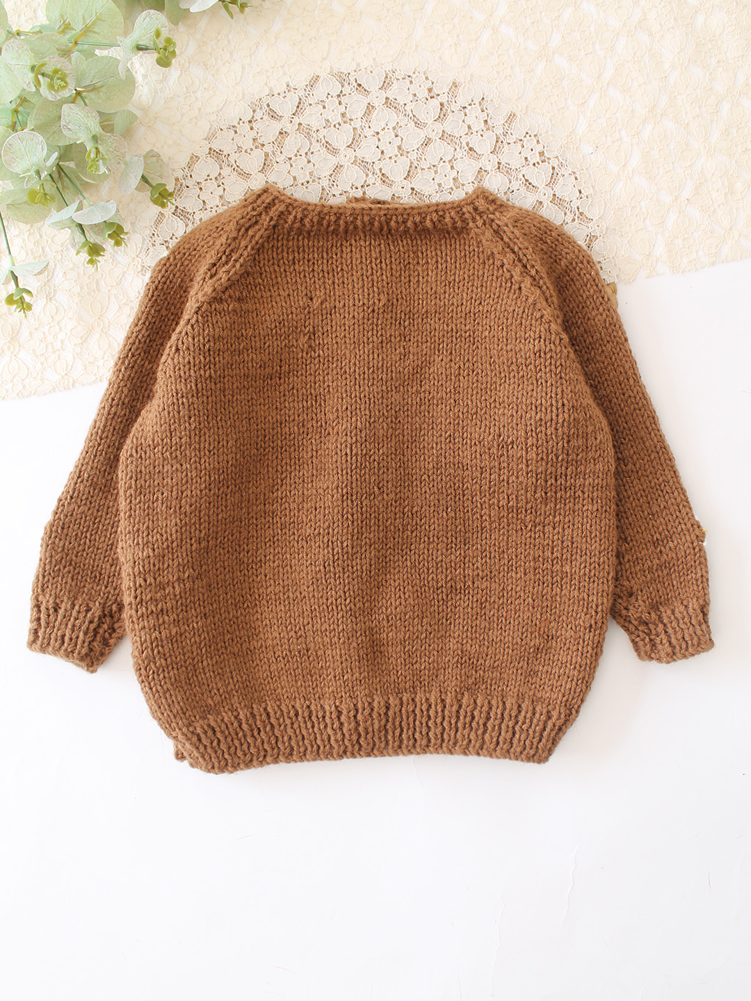 Woonie Handknitted Bee Embroidered Sweater - Brown