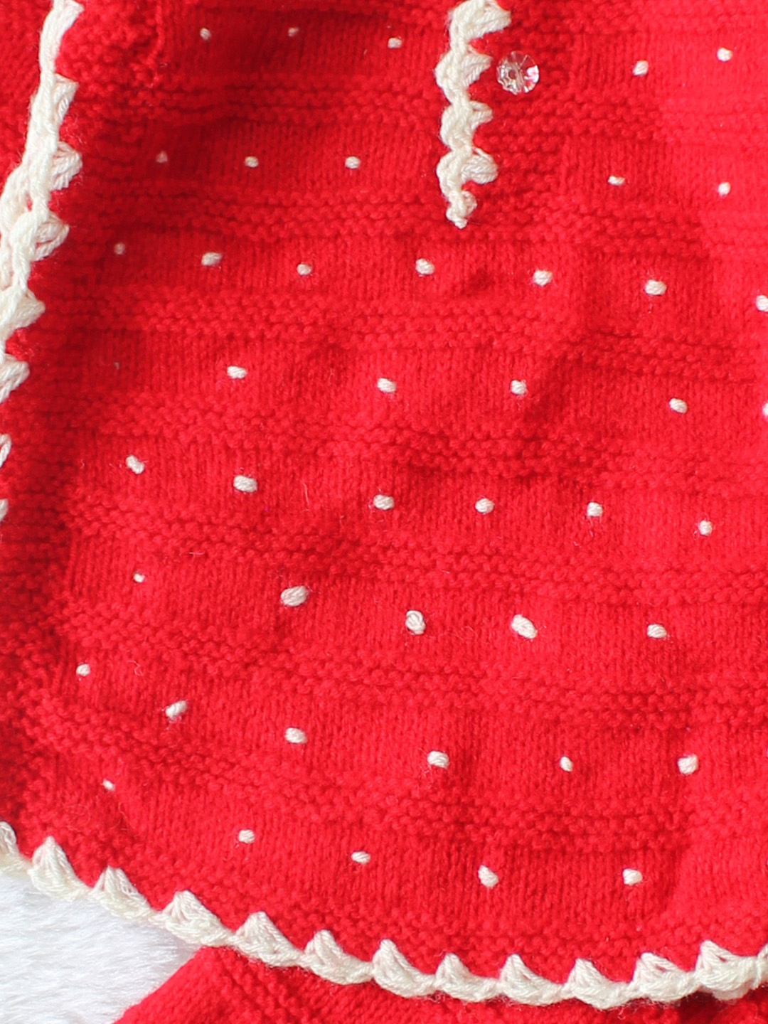 Woonie Knitted Embroidered Sweater with Pant Set - Red