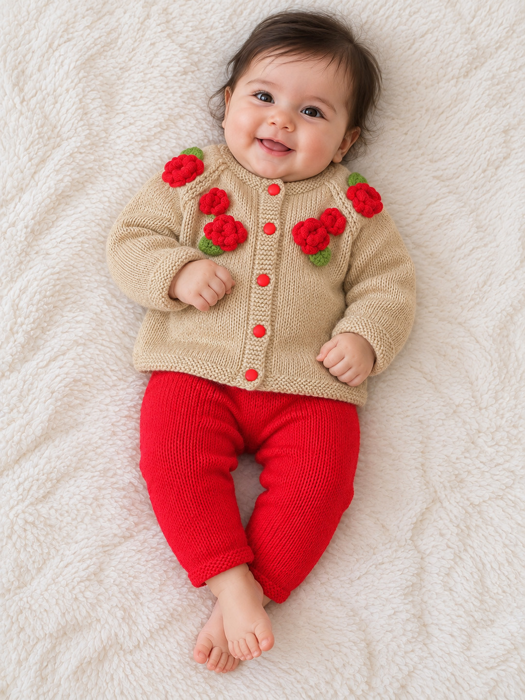 Cozy Cub Hand Knitted Woolen Sweater & Bottom Set