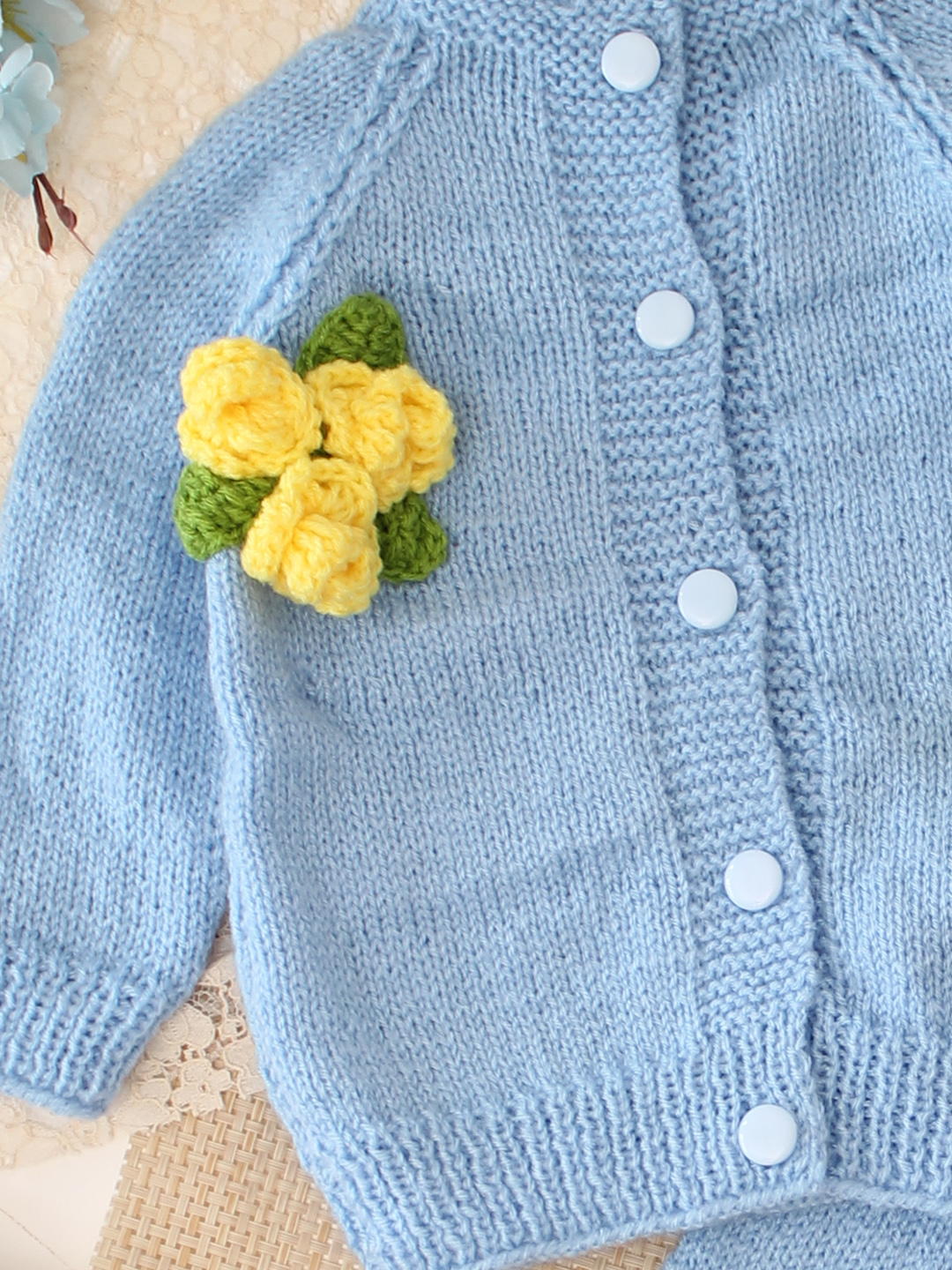 Teddy Cuddle Woolen Baby Sweater & Pant Set