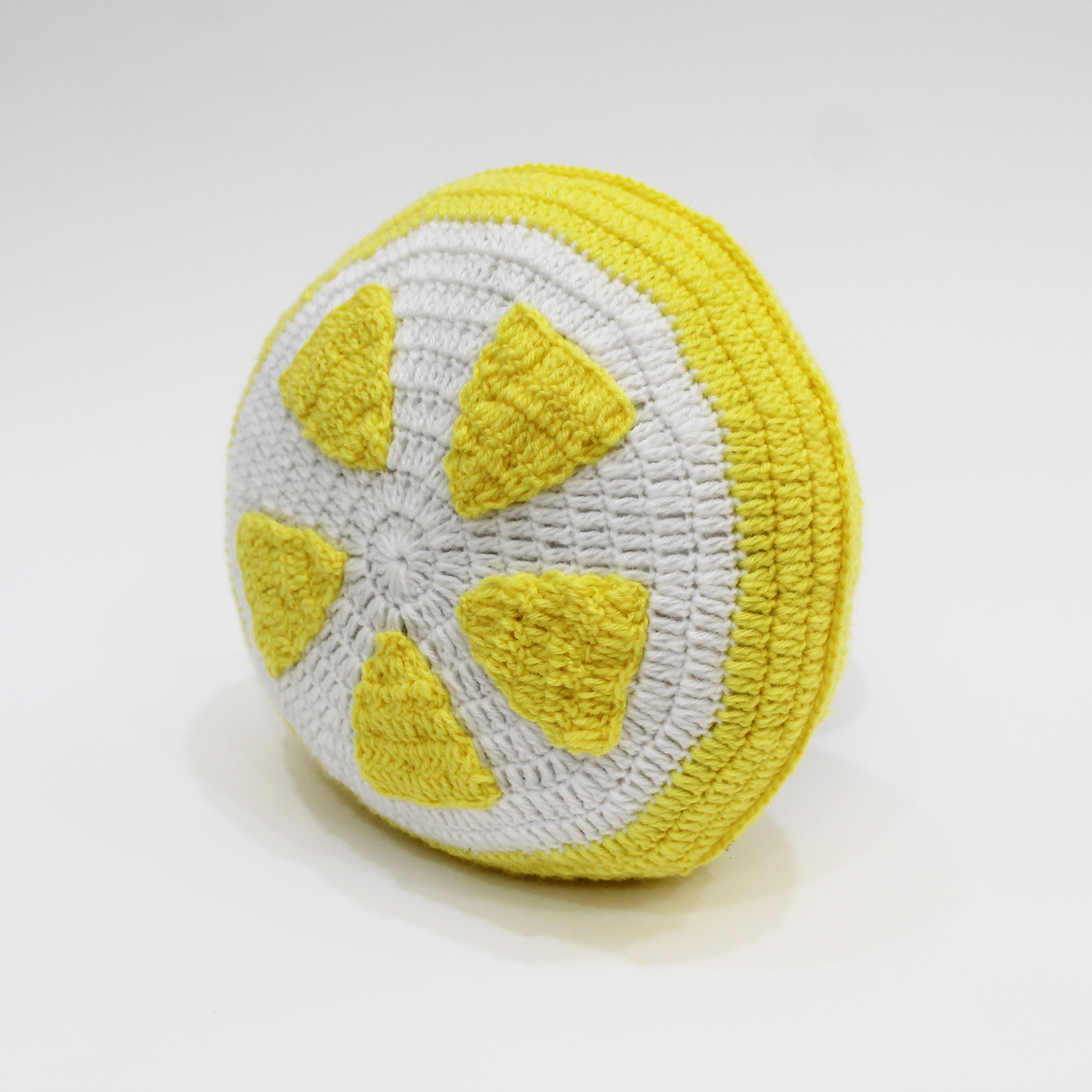 Lemon Filled Cuddle Cushion For Infants Room - Yellow