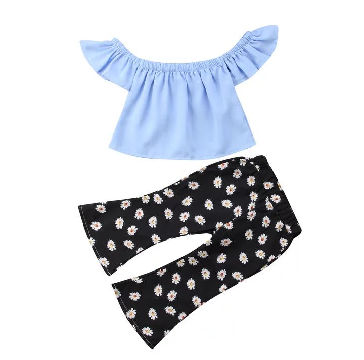 Light Blue Crop Top With Pant