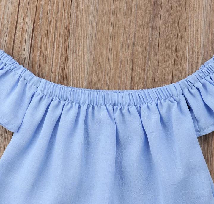 Light Blue Crop Top With Pant