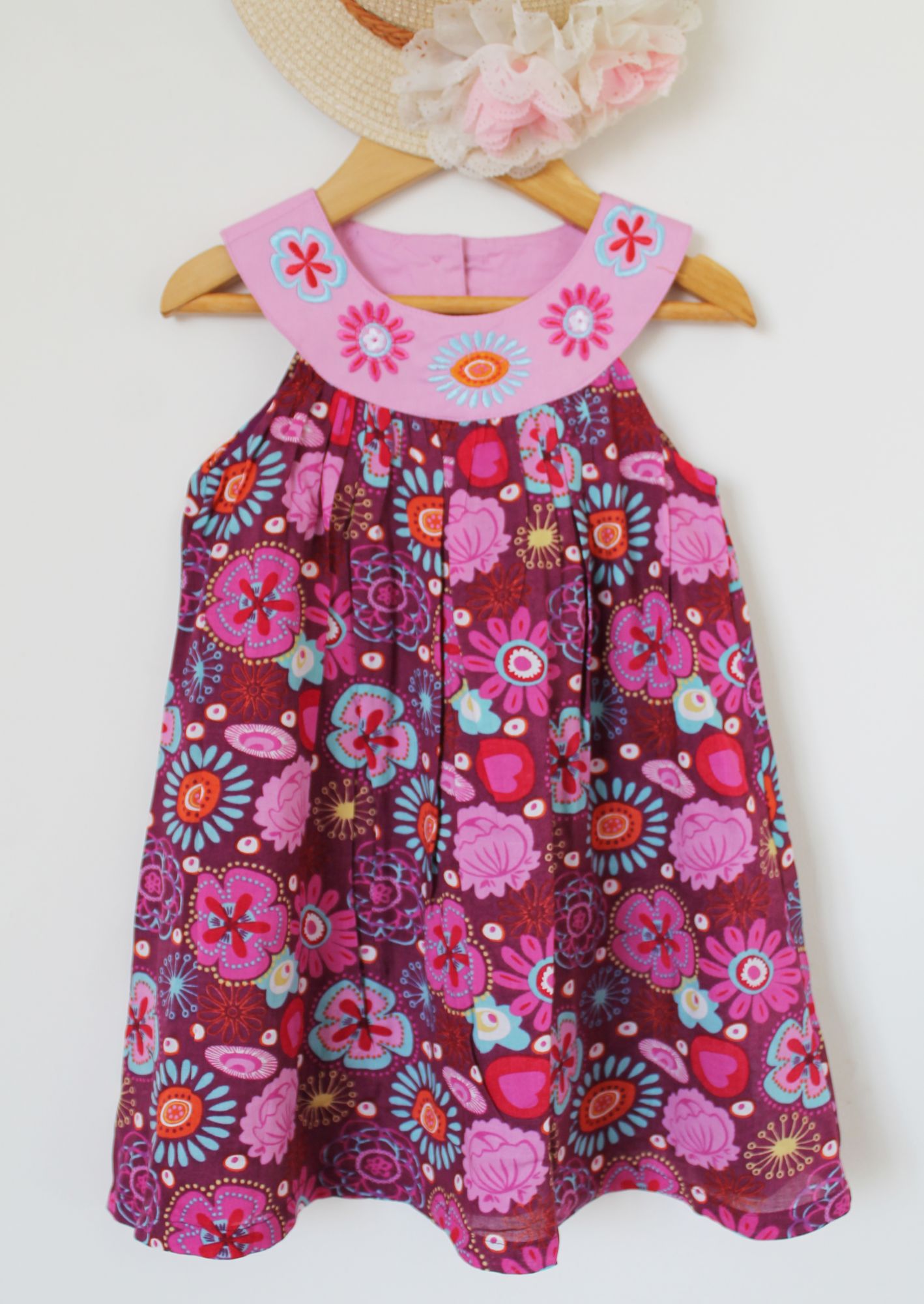 Magenta Printed Floral Frock