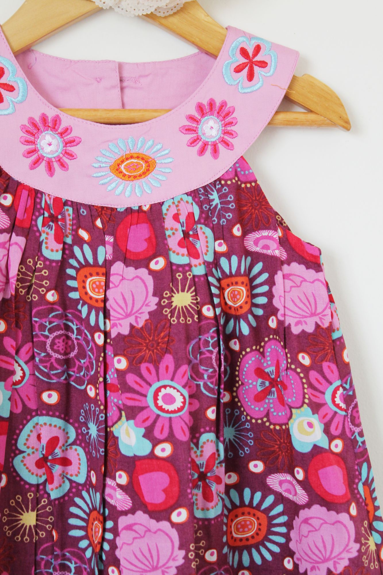 Magenta Printed Floral Frock