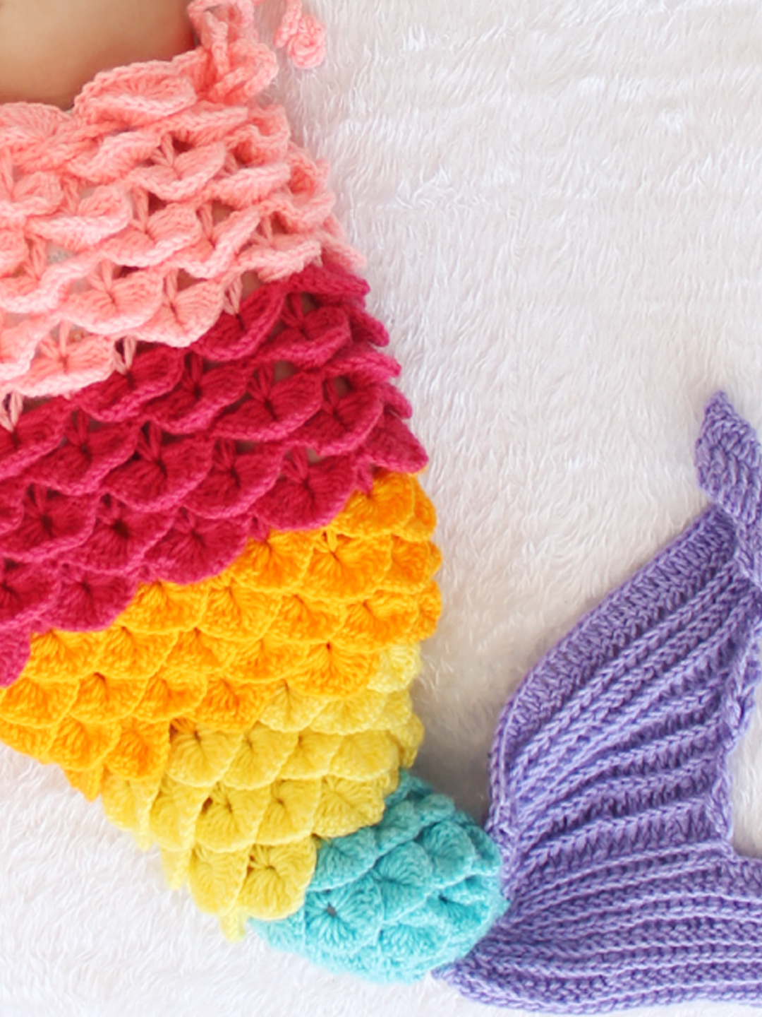 Mermaid Photo Prop with Headband & Top - Multi Infant Props