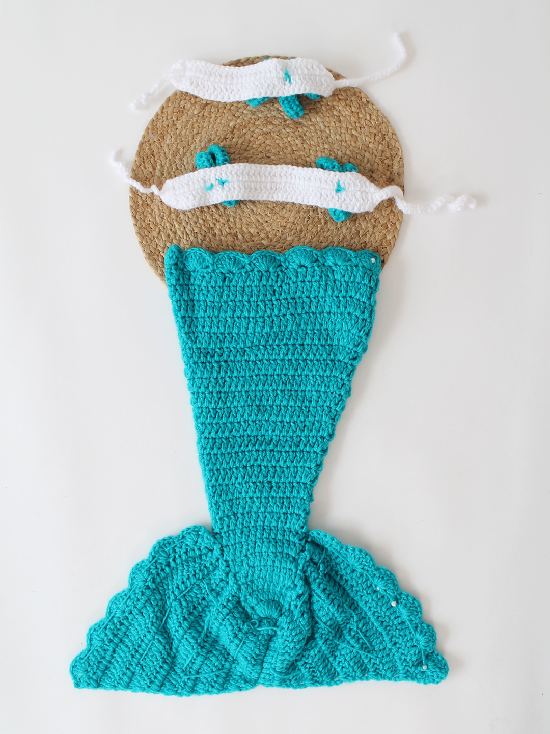 Mermaid Tail Photo Prop - Sea Green Infant Photography Prop