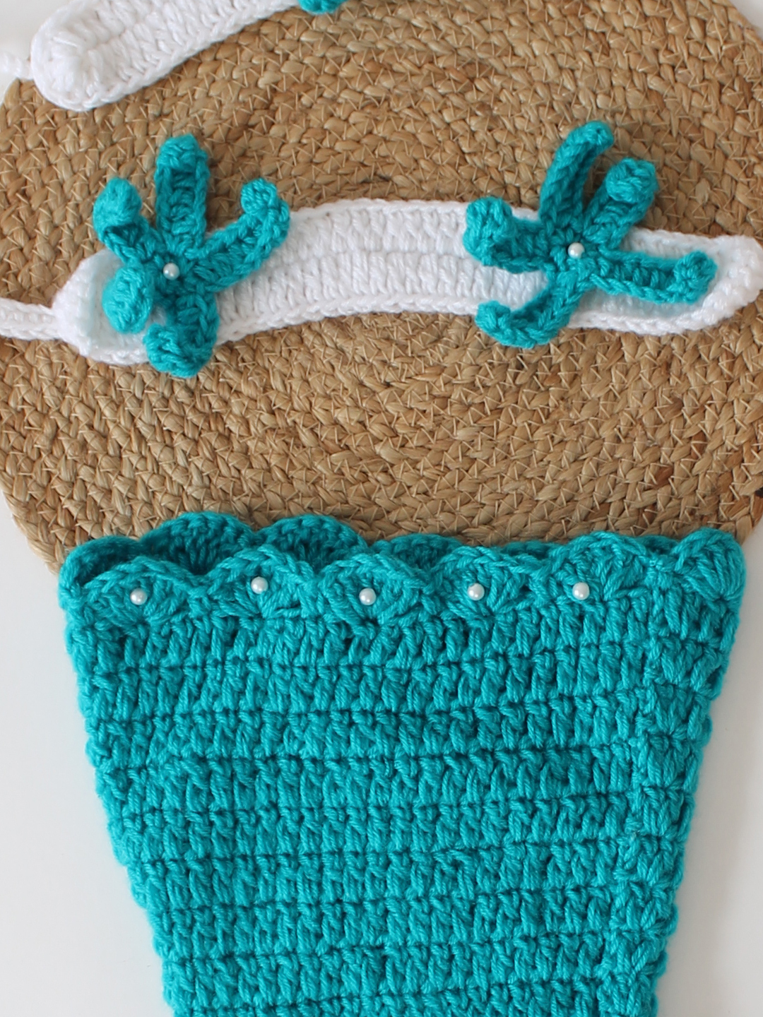 Mermaid Tail Photo Prop - Sea Green Infant Photography Prop