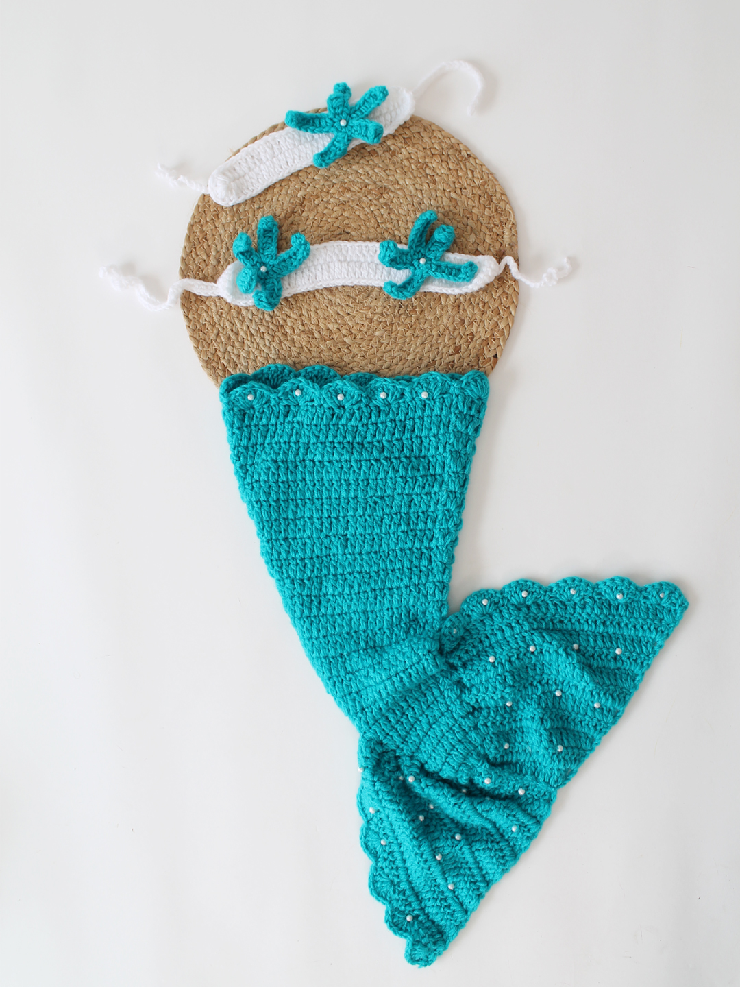Mermaid Tail Photo Prop - Sea Green Infant Photography Prop
