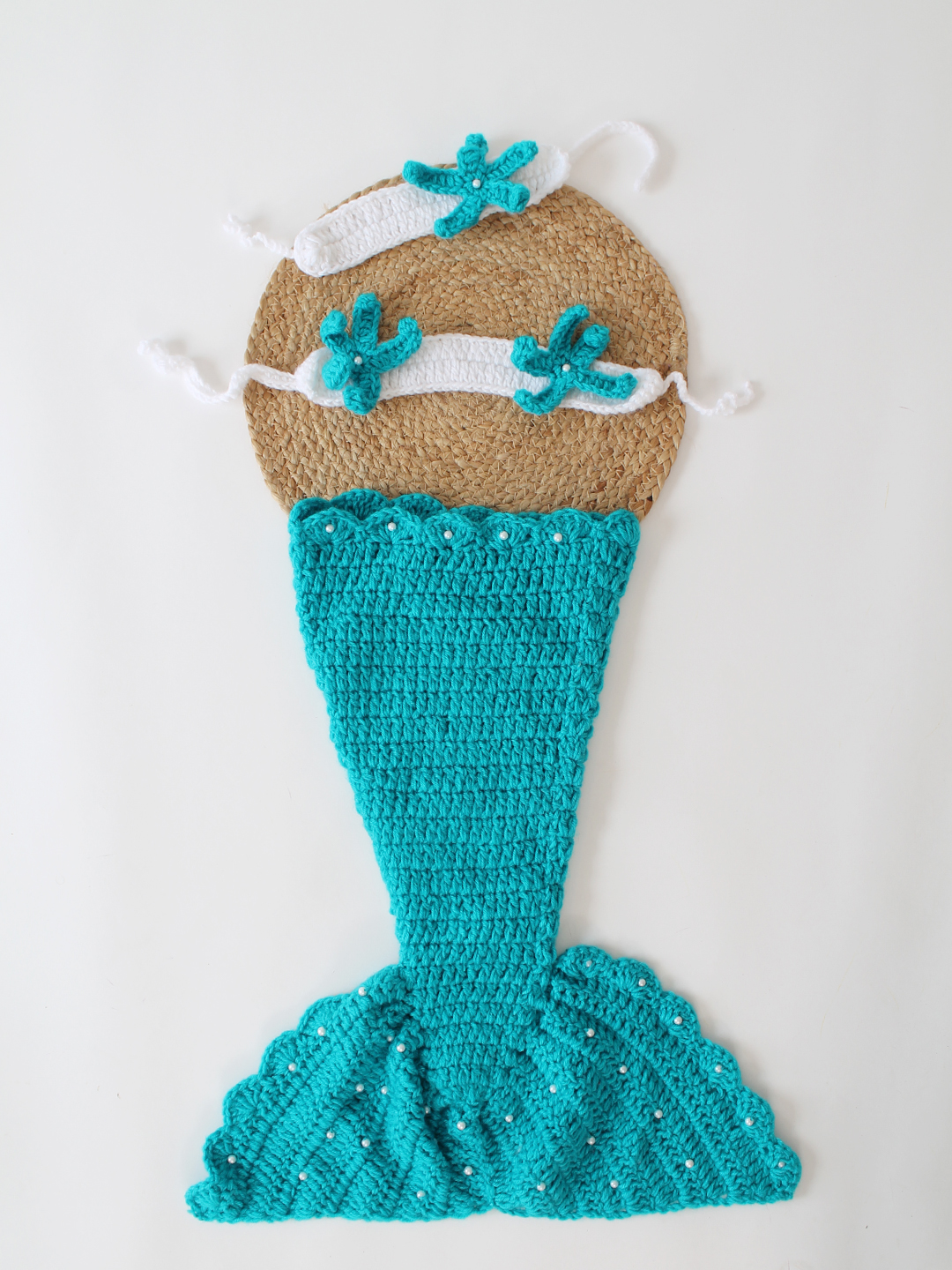 Mermaid Tail Photo Prop - Sea Green Infant Photography Prop