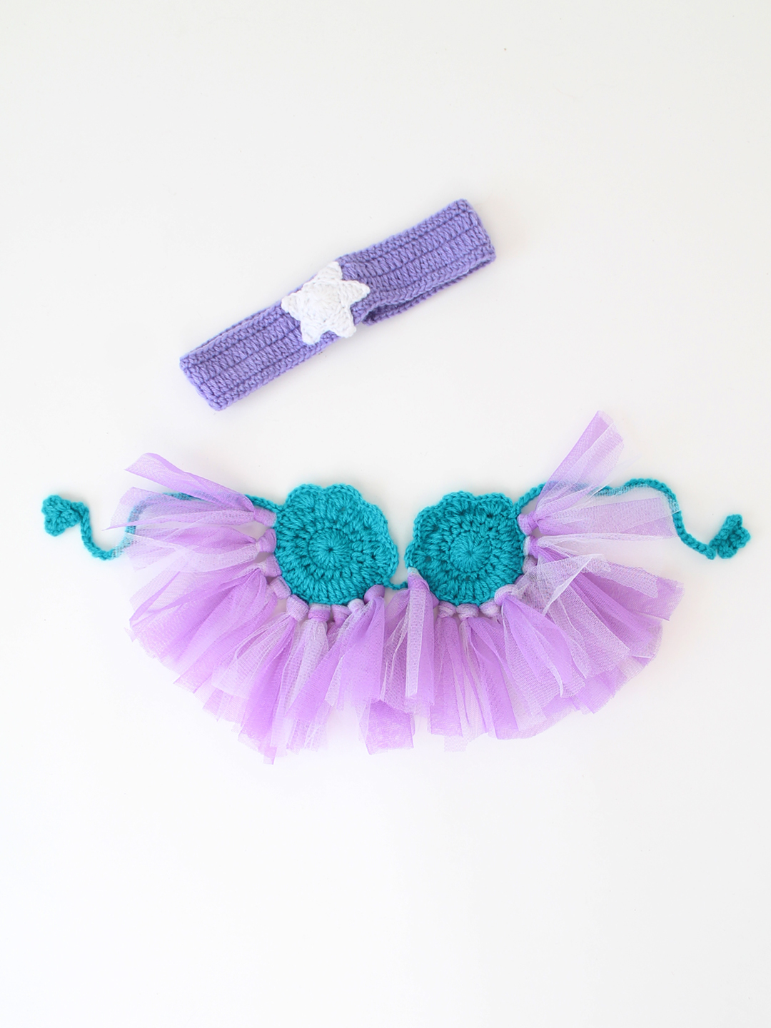 Mermaid Tail Photo Prop Costume Set - Green Newborn Props