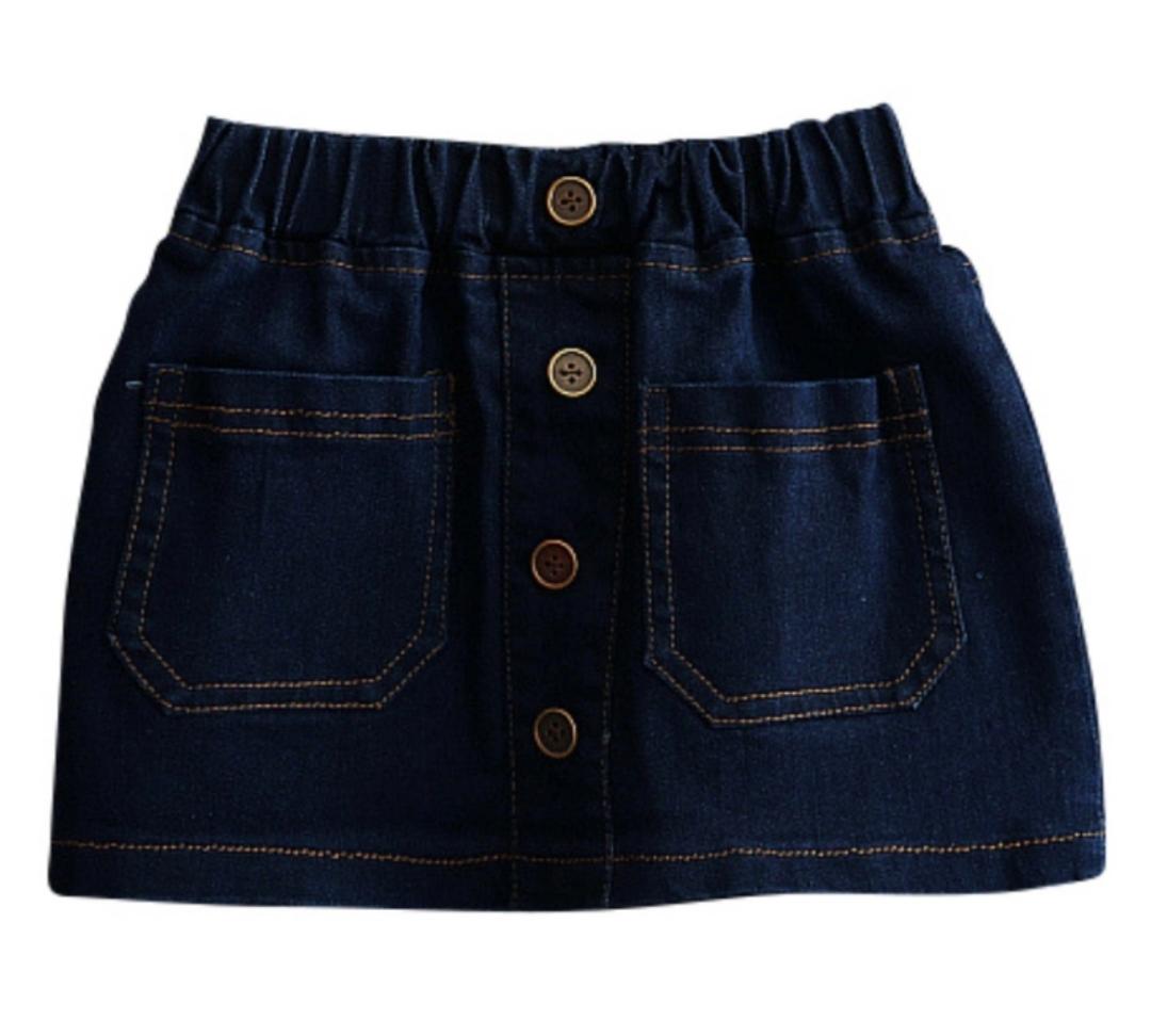 Mini Denim Skirt with Printed Top