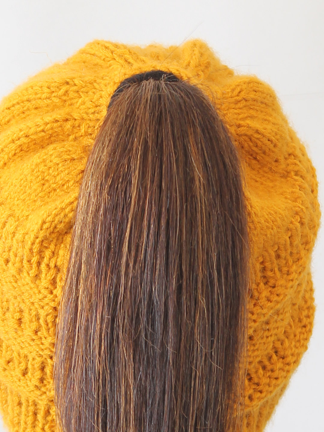Messy Bun Hat for Women - Mustard