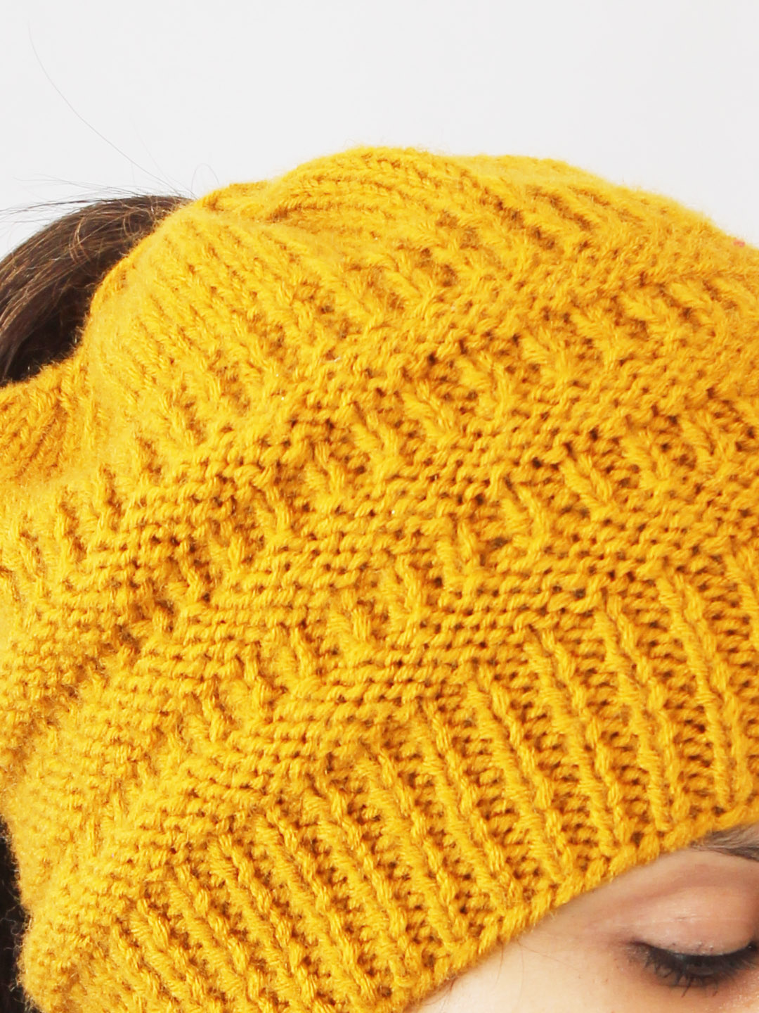 Messy Bun Hat for Women - Mustard