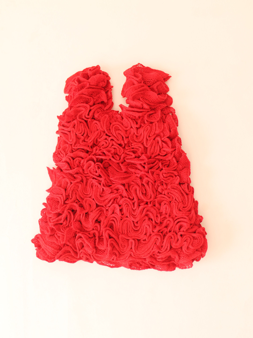 Newborn Ruffled Winterwear Girl Dress - Red