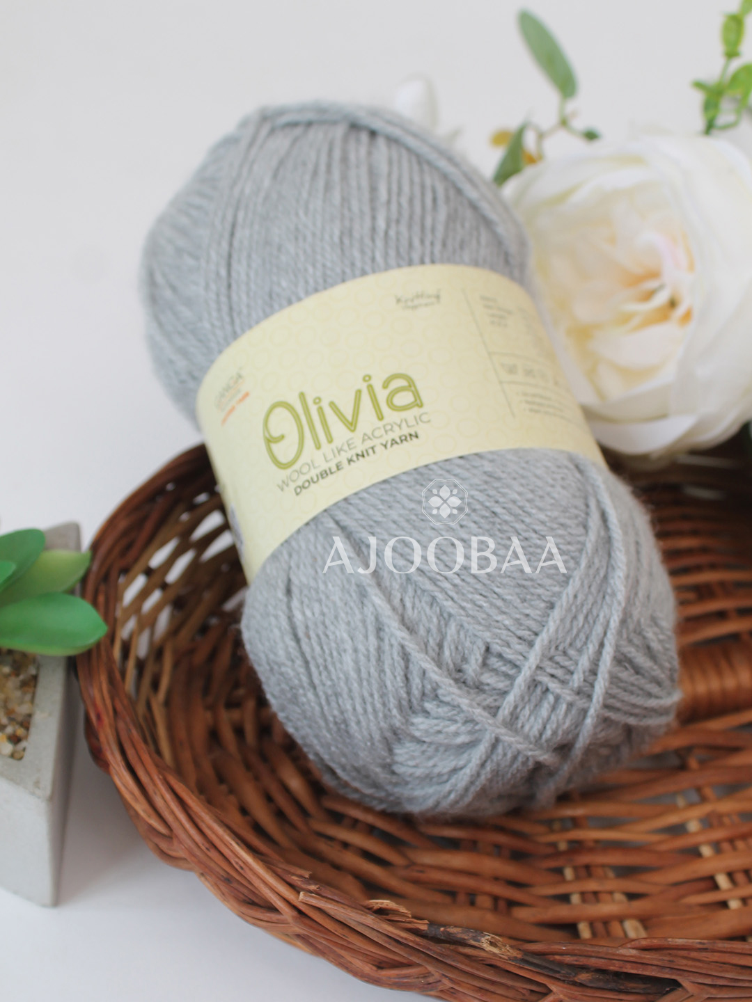 Ganga Olivia 100 grams - Shade OLV001 - Melange Grey